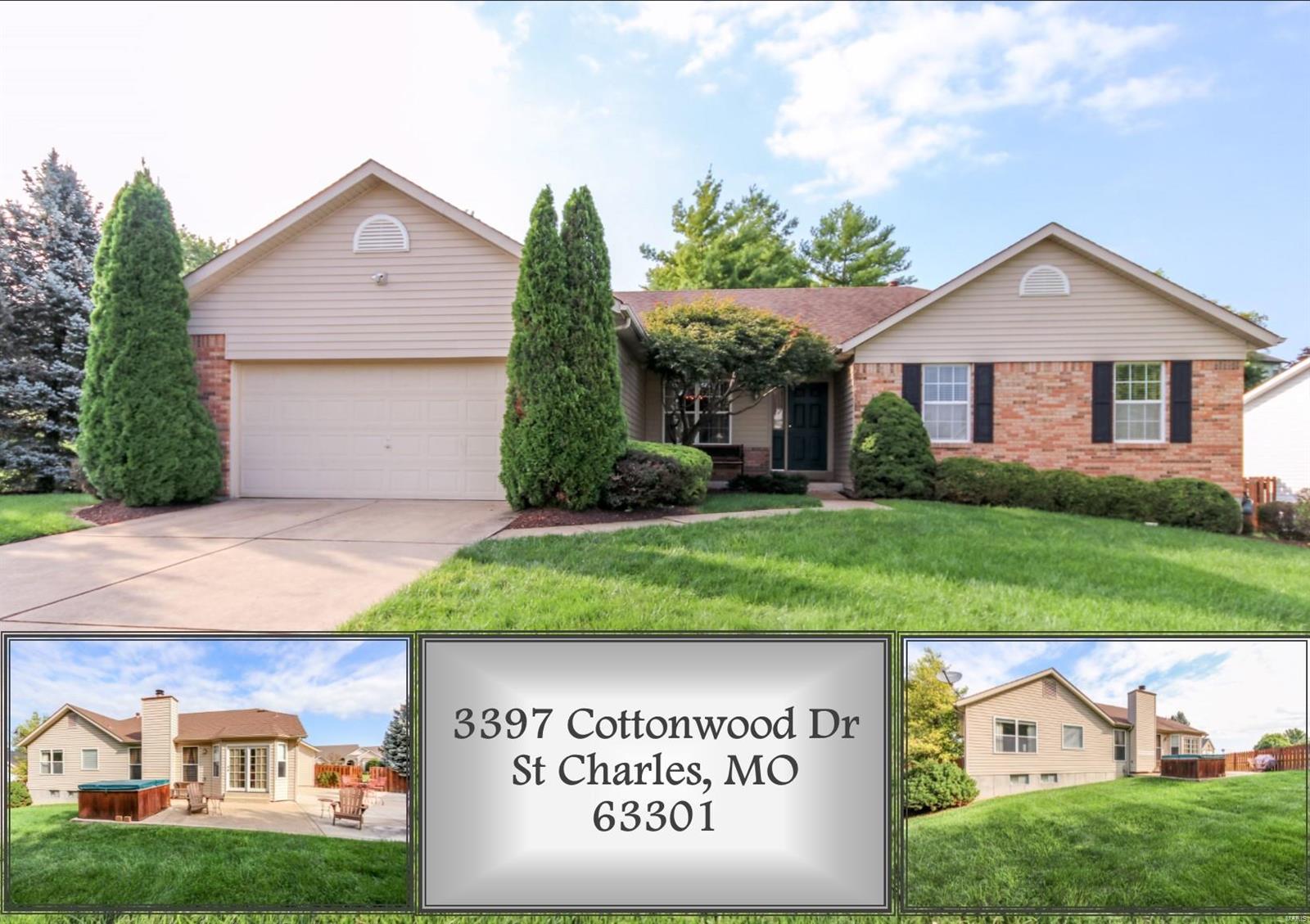 NO SHOW UNTIL 9AM SAT! Beautiful!” One Story Ranch w/ nearly 1,600 Sq Ft of Spectacular Living! A Thoughtful Gathering of amazing Elements that all work together is the “Hallmark” of this great Home! Designed for Gracious Living & Entertainment …starting w/ Entry Door w/ Glass Sidelite, opening into a Foyer that displays a Spacious, Vaulted Grt Rm w/ FP & New Oak Hardwood Flooring flowing thru-out most of Main Flr, Inviting & Refreshed Kitchen w/ Oak Cabinetry, Island & Bkfast Rm w/ Bay & New Double Atrium Doors; walk out to the Expansive Patio that overlooks a private backyard setting… perfect for a “Family & Friends” gathering spot! Ideal features are everywhere along w/ a Cheerful & Bright atmosphere from the many windows giving an abundance of natural light! The spacious semi-finished LL is ready for you to add your own personal style! So much to love in this home & a great location; ideally positioned in St Charles County! Easy Hwy access makes it close to Everywhere!