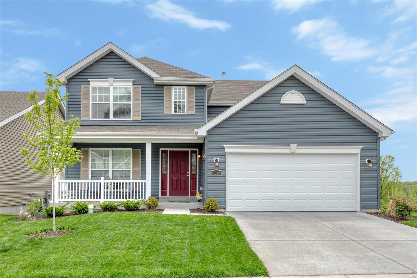 SHOWINGS BEGIN AT 9AM ON SATURDAY, 5/7. Welcome home to this beautifully maintained, one-year-old, Bridgeton home located in the desirable Pattonville School District! This lovely 4 bedroom, 3 bath with 2 car garage is ready for a new family to call home! As soon as you walk through the front door, you are greeted with fresh paint, carpet, and lighting. There is plenty of room upon entry to create a work-from-home office or become creative with the space. All fixtures are modern, and ALL APPLIANCES STAY! Other features include open concept in the kitchen/family room area, main floor laundry, a breakfast bar, double sinks in the Master Bedroom. Enjoy views from the upper deck or take advantage of the patio and yard below that is accessible through the walk-out basement! Basement has great space for storage and refinishing possibilities with rough-in for bath. Centrally located to many shops, restaurants, and highways, this home is move-in-ready!