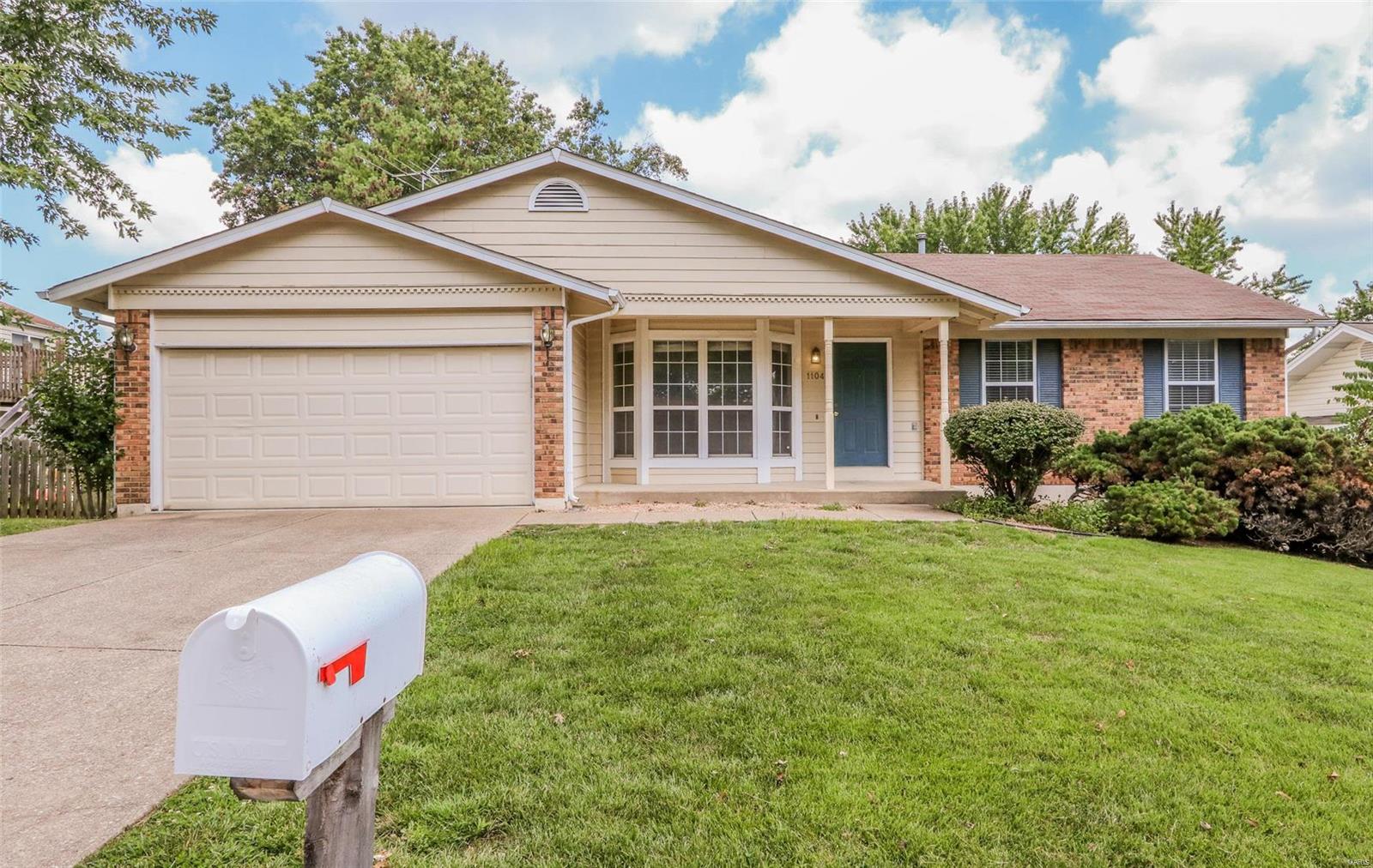 TERRIFIC OPPORTUNITY to live in popular, family-friendly Hickory Ridge w/ community clubhouse/pool/tennis! More than 1500 sq ft - 3 BRs & 3 FULL baths; excellent curb appeal, dentil molding, covered front porch; open floor plan, 2” blinds; family room w/ 2 skylights, ceiling fan/light, large windows, gas fireplace w/ blower, flanked by floor-to-ceiling bookcases; large eat-in kitchen w/ vaulted ceiling, gas stove, built-in microwave, planning desk w/ under-cabinet light, plant shelf, newer chrome faucet & sprayer, & easy access to rear deck/yard; separate living room - vaulted ceiling, bay windows, chair rail; large MBR w/ main floor laundry closet & private full bath; Large W/Out LL - ready to finish, full bath, 2nd set of washer/dryer hook ups; aggregate driveway & walkway; garage entry pad; newer roof; A-Rated Francis Howell School District; easy access to Hwys 94/364 & I-70. Home being sold “AS IS” – update w/ your personal favorites! Call to tour today – you’ll be glad you did!