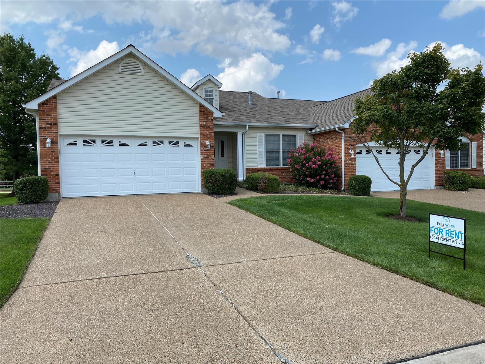 Gorgeous maintenance free villa in the highly sought after Villages Of Dardenne - Must See! This meticulously maintained 2 bed/2 full bath is waiting for new tenants. Entry foyer welcomes you to the open floor plan and vaulted living/dining room with a cozy fireplace. The eat-in kitchen has custom cabinets, breakfast bar, and leads out to your private screened in deck. Main floor laundry! Master bedroom is a great size with a walk-in closet. Master bedroom suite has a double sink vanity, tub/separate shower. Another good size bedroom on the main level with an additional full bath that also has a walk-in shower. You will love the windows and skylights throughout the home keeping it light and bright! Lower level has so much space with a ton of space for storage. 2 car garage. Golf Course community, subdivision pools, clubhouse, lakes and walking trails. Hurry this one won't last!