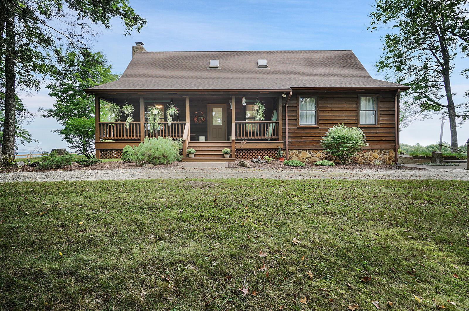 Gorgeous Farm perfect for cattle or just enjoying your view of the river bluffs in Franklin county Missouri. Beautiful Wine County. Setting pretty this one is. 158 acres M/L open and wooded. 2 large buildings. 1 1/2 story custom home approx. 1944 sq ft. Main Level Master bedroom. Open Great room/ Hearth Room to Dining area and Kitchen, Hearth room has masonary fireplace. Kitchen has old Kitchen stove that burns wood with a flue. Office off front entry, Upstairs 2 bedrooms and a bath. Basement has walk out and unfinished with lots of shelves. Spectaular Views. Open ground for pasture or grapes or cultivation. Wooded great for the wildlife. 2 Ponds. Fenced and 3 auto waterers. This is a must see! "As Is"