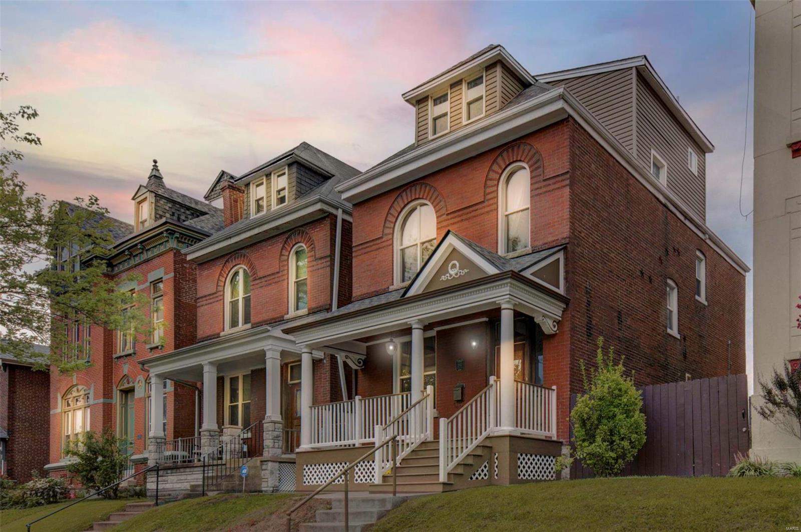 Welcome home to 2852 Russell Blvd. This beautiful historic 2.5 sty home is located in the Compton Heights/Fox Park neighborhood. This home has been lovingly cared for and boasts new hardwood floors, updated kitchen with new appliances, full roof replacement in 2019, all rock foundation walls have been ground out and tuck pointed inside and out (2021),Front porch replaced, outside electric installed, gorgeous antique 1890s hanging light, address plaque, mailbox (2021), freshly painted and many more. A full list of improvements will be provided upon request.
Just minutes away from major highways, great restaurants, shopping and all the entertainment that the city of St Louis provides. Make this your dream home today!