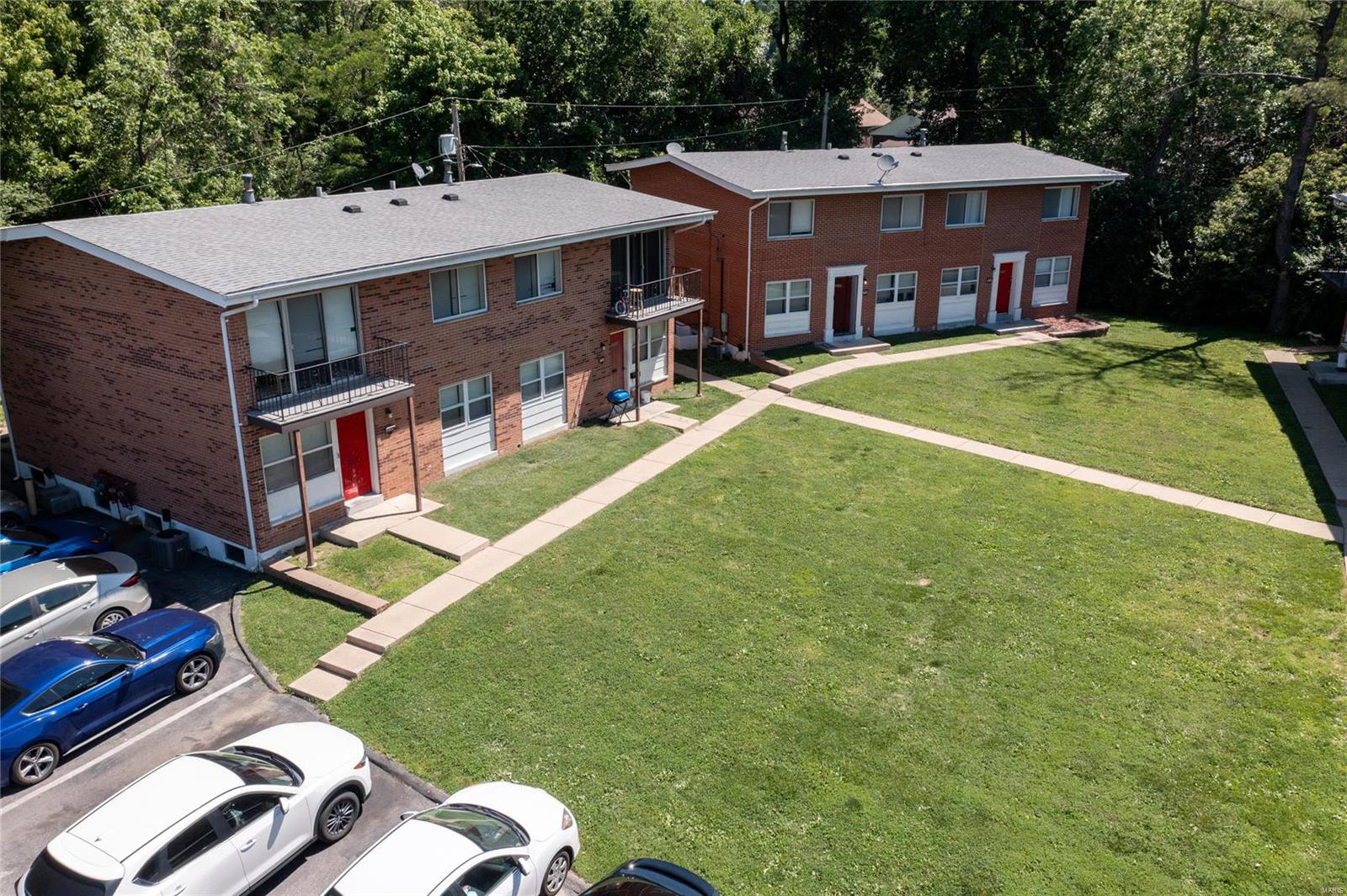 24- 2 bedroom and 11/2 bath townhomes, 100% occupied, 900 sq ft. located off St Charles Rock rd right behind the Breckenridge police station! Each unit has forced heat and central air, updated kitchens and baths, and newer thermal windows.