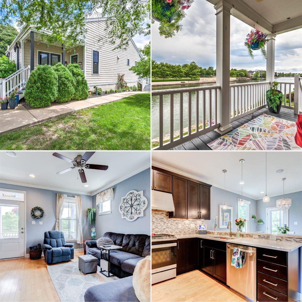 Experience the epitome of New Town living with this stunning lakefront property! This meticulously maintained home boasts a rare lakefront lot offering ample yard space on the water. Step inside to discover hardwood floors, 9' ceilings, custom cabinetry, and quartz countertops. The spacious master suite boasts vaulted ceilings and French doors leading to the serene back patio, while the master bath impresses with double sinks, a separate shower, and a soaking tub. Two added bedrooms and a full bath provide comfort and convenience on the main floor. Thanks to the front porch's offset position from the sun, enjoy mornings, afternoons, and evenings on the covered patio, complete with outdoor recessed lighting and a ceiling fan. Not to mention, the roof is only 1.5 years old and there is surround sound throughout the inside and outside of the house. Enjoy your own waterfront access to the lake for kayaking, floating, and swimming. Don't miss this chance to live in the heart of New Town!