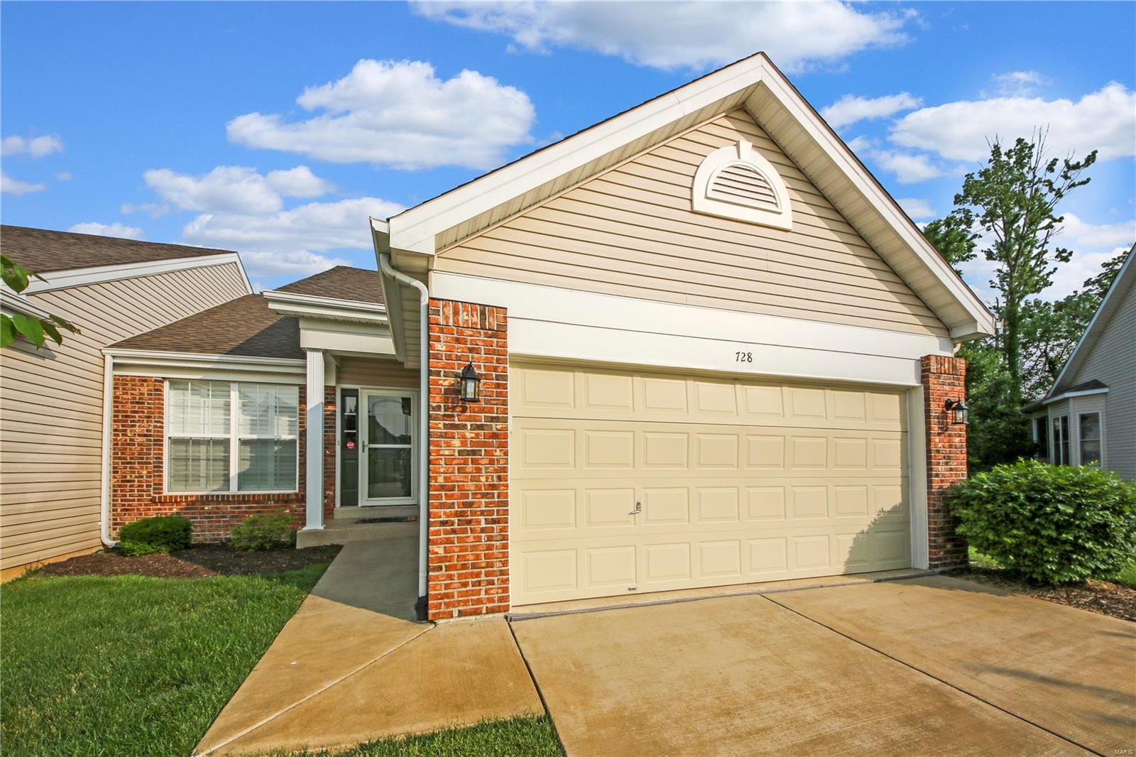 LOCATED IN THE VERY BACK of the Crystal Ridge Villas & beautifully situated on a CUL-DE-SAC that BACKS TO COMMON GROUND & MATURE TREES, for added privacy, this 2 bed, 2.5 bath home also boasts 2100+ SQ FT of living space compliments of the WALK OUT, FINISHED LOWER LEVEL w/a SPACIOUS REC ROOM, WET BAR, 1/2 BATH, & a CHILLED CUSTOM DESIGNED WINE CELLAR. MAIN FLOOR LAUNDRY! HARDWOOD THROUGHOUT the main floor! VAULTED great room w/PLANTATION SHUTTERS! Kitchen features MAPLE CABINETS, RAISED BREAKFAST BAR, WALK-IN PANTRY, & a BREAKFAST ROOM that opens to the 14x14 DECK w/STAIRS that leads to the 33x14 PATIO overlooking your very own park like setting! MAIN FLOOR MASTER SUITE offers 2 CLOSETS & a PRIVATE FULL BATHROOM! BONUS: Unlike other villas, the fee includes ROOF, GUTTERS, SIDING, IRRIGATION SYSTEM, & ALL EXTERIOR MAINTENANCE. From the FANTASTIC LOT, UPGRADES, & PRICE; to the fact that ONLY 1 OTHER VILLA HAS EVEN BEEN AVAILABLE TO PURCHASE, in the last 2 years, this one is a RARE FIND! Location: End Unit, Ground Level, Suburban