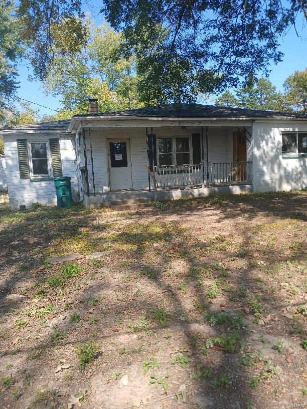 Located in town.  Has 3 bedrooms+ one full bath room, bathroom with toilet only.  Plumbed for sink.  Kitchen has lots of cabinets, laundry room.  Home has 2 entrances in front.  There is a small 1 room in basement that you can get to from outside only.  There is a 1 car detached garage.  Property is being sold in "as is" condition SpecialListingConditions: Foreclosure