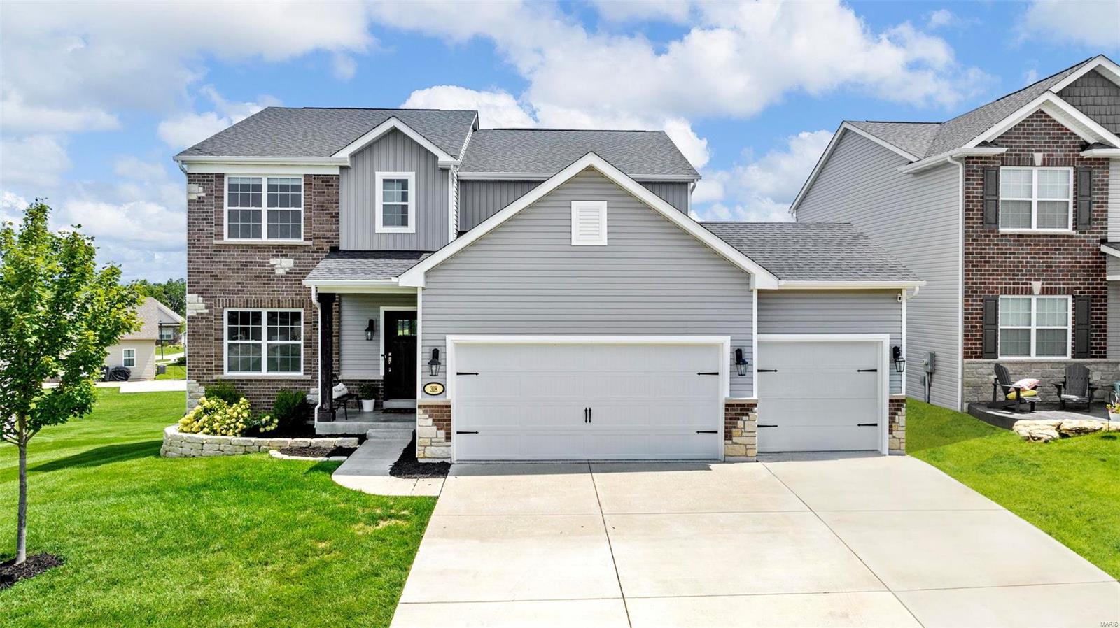 Continue to Show!! Welcome Home! You wont want to miss this stunning, well cared for 2 story in the sought after Stonemoor Neighborhood! New Northpoint Highschool and Wabash Elementary! 9' ceilings throughout, freshly painted, new carpet, newly finished basement and deck. Home has more updates than I can list! You will have to see it for yourself! Stunning Kitchen with Quartz countertops, backsplash, gas oven, stunning range and custom pantry. Playroom or office on the ML, ML walk-in utility closet, drop zone/mudroom. Living room is open spacious w/gorgeous stone fireplace. Upstairs master suite is spacious with large walk-in closet, 3 more bedrooms and loft area. The Lookout LL is fully finished, w/full bath, bedroom, entertainment area and theatre room. You'll love entertaining on the huge composite deck with/stairs and patio. The neighborhood has two pools, playground, basketball court and is walking distance from Wabash Elementary. The neighborhood is amazing and so family friendly