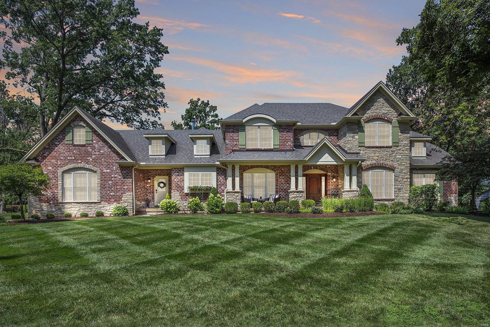 Meticulous 6 Bedroom, 6 Bath, 1.5-Story home with 7000+ Sqft including finished Lower Level. Main Floor showcases refinished hardwood floors, plantation shutters, 2-Story Great Room with floor-to-ceiling fireplace, gourmet Kitchen with 42” cabinetry, granite countertops, gorgeous backsplash, stainless steel appliances, and open views of the Hearth Room and Dining Room with custom light fixtures, enormous Primary Suite with dual walk-in closets and luxurious Bath, wood paneled Office, spacious Laundry Room, and custom Mudroom. Second Floor includes 3 Bedrooms, 1 en suite Bath, adorable Jack and Jill Bath, plus an incredible Study! Professionally finished Lower Level is complete with stained concrete floor, amazing bar, wine cellar, Theater Room, Exercise Room, 2 Bedrooms, and 4th Bath. Relax outside on the deck overlooking the fire pit, and gigantic custom playground. Additional highlights include a professionally drafted bid/plan for an inground pool approved by City of Des Peres. Additional Rooms: Mud Room, Wine Cellar