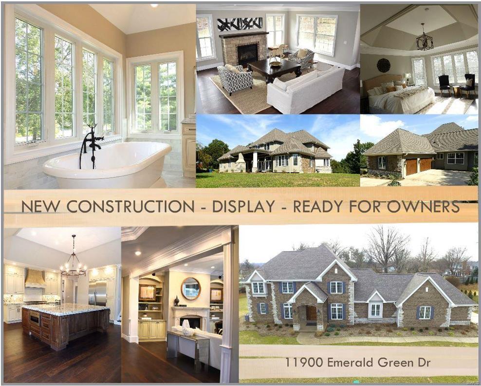 READY TO MOVE-IN. Quality built NEW CONSTRUCTION - DISPLAY in Creve Coeur, on beautiful 1 Acre lot.
Please visit Attached Supplements & Virtual Tour to see Floor Plan, List of Features & to *TAKE a 3D TOUR* through this Spacious 1.5 story, featuring open floor plan with over 4,600 sqft of luxury space, and many of the custom upgrades & millwork thru-out. Gorgeous Lot. Beautiful Landscaping. Brick & Stone masonry front & side elevations. Covered Patio Terrace on the back, with outdoor fireplace & ceiling fans, overlooking private backyard, which will graciously accommodate a future swimming pool. Amazing location next to medical centers, shopping, highways, restaurants, and so much more!! Builder Warranty included. 7K allowance to customize walk-in closets to your taste. One of the owners is a licensed agent in a state of MO.