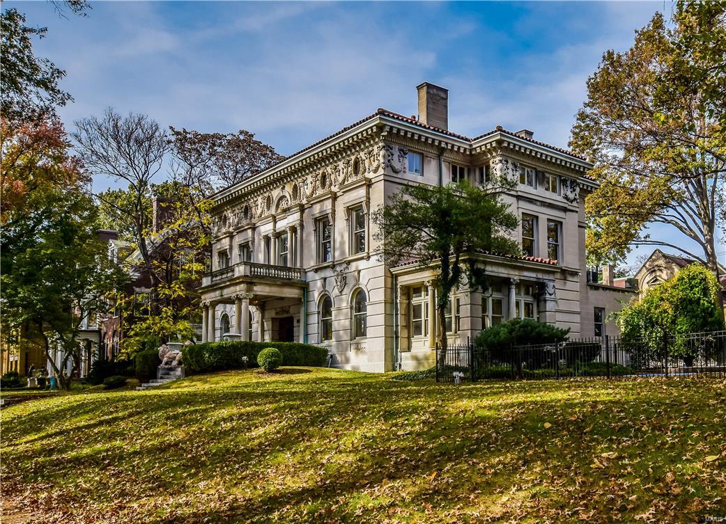 Designed in 1895 By noted architectural firm Barnett Haynes and Barnett (Cathedral Basilica), this Second Renaissance Revival features classic Beaux Arts detailing. The exterior is hand carved limestone with a cupid theme in the details. The home has over sized windows throughout. The grand hall features a fireplace, terrazzo floors and a grand staircase. The large 33'x20' living room has a fireplace and original walnut floors. The first floor study has another fireplace and a 28" wide Schonbek crystal chandelier. The dining room has another fireplace with a surround designed with the original built in china cabinets with leaded glass doors. A 3 season sitting room lies just off of the dining room. The second floor has a large master suite with sitting room, 3 additional bedrooms and 2 additional baths. The third floor has 2 bedrooms, full bath, service kitchen and both a ballroom and a billiard room. 3 bay carriage house with 2 bedroom apartment. Double lot. Swimming pool. Additional Rooms: Sun Room