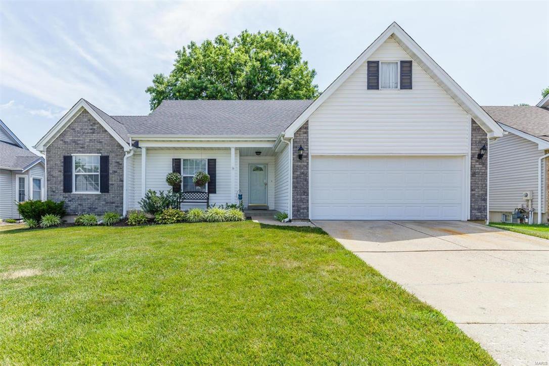 Immaculate 3 BD, 2 BA ranch in a fantastic St. Peters location! This home is clean, neutral & has been well maintained. The back yard is level w/a fence, a partially covered 11x15 patio & a spectacular oak tree offering shade & a beautiful setting. The ext is low maint w/vinyl siding, partial brick, encl soffits, arch shingles & tasteful landscaping. Features inc vltd ceilings in the Grt Rm-Kit-Brk Rm-Mstr Bdr, a 3 sided FP w/brick to ceiling, hardwood floors, bay window, sm top range (2015), micro, D/W(2015), brkfst bar, br nickel lever door hardware, white 6 pnl doors, 4 ceiling fans, open stairs to the bsmt, W/I closet in the Mstr, raised hght vanity in the Mstr Bath, ceramic tile flrs in the baths-Kit, humidifier & more. The garage is insulated-drywalled-taped-painted. The partially finished bsmt is framed-wired-drywalled-taped-painted and has been insp-approved by the city. Fantastic location near restaurants, shopping, parks, the Rec Plex and easy access to Hwys 70 & 364.