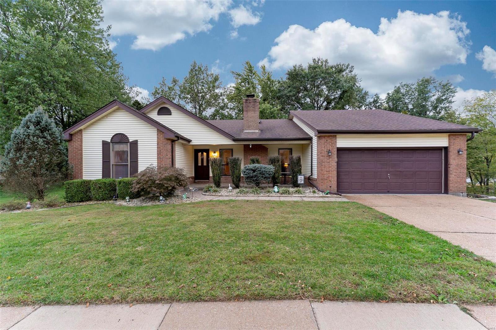 Beautiful ranch home with inground pool.  Enter the living room with vaulted ceiling, wood burning fireplace, and wood flooring.  Down the hall to the left is the master bedroom with great master bath and twin doored walk in closet.  A full bath and 2 more bedrooms complete that side of the home.  From the other side of the living room enter the large inviting kitchen, exit to deck and down to the pool or go through the huge laundry room (which has enough room for a bench for shoes and the kids to leave backpacks for school) with adjoining 1/2 bath to the attached 2 car garage.  Basement has spacious rec room with a bar and 1/2 bath while still having TONS of storage space.