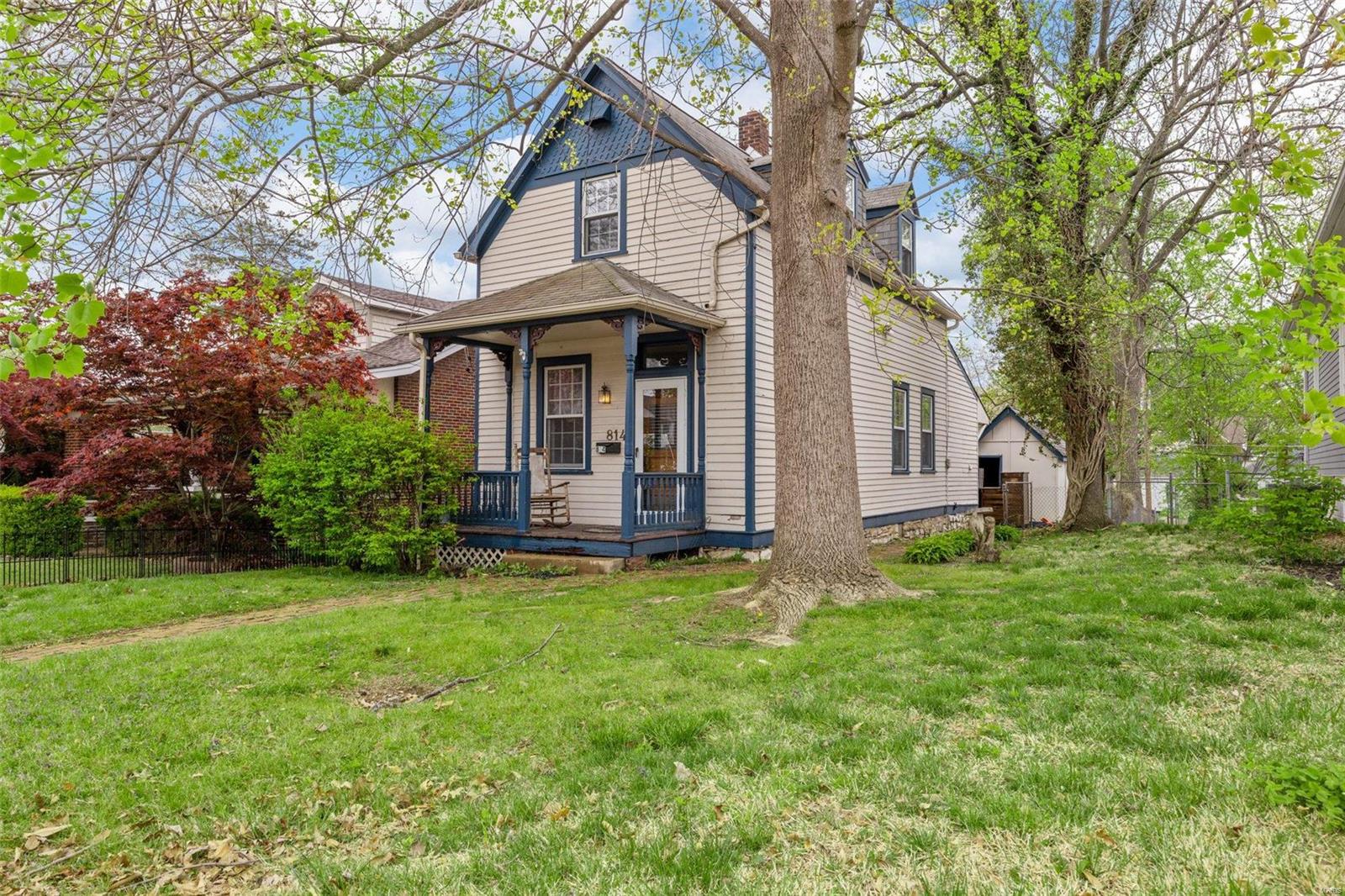 Embrace the vibrant lifestyle of downtown Saint Charles with this charming 2 bed, 1.5 bath home conveniently located just across from Upshot Coffee. Indulge in the bustling energy of the area, with an array of restaurants and retail shops right at your doorstep! Inside the living room beckons with it's cozy wood-burning fireplace, perfect for chilly evenings and creating warm ambiance. Host dinner parties with ease in the separate dining area, and enjoy whipping up culinary delights in the cozy kitchen featuring a brand new stove. Outside, the level backyard provides a serene escape, complete with handy shed for storage or creative pursuits. Plus the off-street parking ensure convenience in this bustling locale. Don't miss out of the potential this charming home has to offer. New HVAC 2023. Home to be sold in as-is condition, seller to make no warranties or repairs.