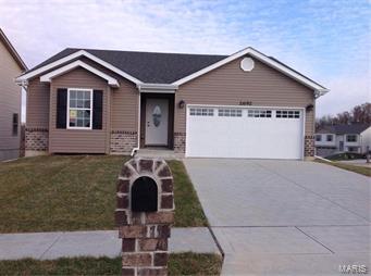 THIS HOME IS IN UNINCORPORATED ST. CHARLES COUNTY. WENTZVILLE SCHOOLS, FORISTELL MAILING ADDRESS! USDA TERRITORY! WALKOUT LOWER LEVEL! HAVE IT YOUR WAY! We make it easy! Affordable luxury is what you will find in this 3 bedroom, 2 Bath Ranch home! The spacious entry foyer shows off inviting you into the vaulted great room offering plenty of room for the family and guests! Kitchen is very functional with 42" maple, soft close cabinets with hardware! GRANITE countertops, recessed lighting, STAINLESS STEEL APPLIANCES! Including REFRIGERATOR! The Master Suite will spoil you with the large walk in closet and luxury bath which includes jetted tub, separate shower AND adult height, double bowl vanity. Home also includes MFL, Ceiling Fans in All Bedrooms and Great Room, Rounded Corners and oil bronze lever handles throughout. Plumbing rough, enclosed soffits and facia, ceramic tile flooring, etc.! All pictures are of previous home built and may not be the same as this property.