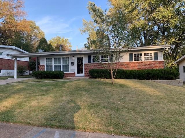This is an awesome renovated ranch that has 3 BR, 1.5 bath, MOVE-IN READY for the NEW owners. Updated kitchen has custom cabinets, granite counter tops, tile floor, gas stove, microwave, dishwasher, disposal, and refrigerator. Both bathrooms have been updated. Additional updates include H/W flooring in living room, dining room, bedrooms, and hallway, interior freshly painted, new base boards, doors, light fixtures, and hardware. The family room has been freshly painted, new flooring, lighting and base boards installed. The sliding door opens out to the patio and level fenced yard. Updated electric service, main plumbing stack, high efficiency HVAC. Low/maint exterior siding w/ thermal tilt windows, enclosed soffit and fascia, carport, newer concrete drive. Full basement with minor finish, ready for you to build out. City of Florissant just replaced the old asphalt street with concrete. Florissant Municipal Inspection COMPLETE. MOVE-IN READY!! SEE TODAY BECAUSE TOMORROW MAY BE TOO LATE!