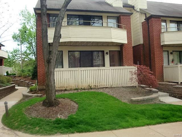 Stylish Updated Garden view Condo! Granite entry floor is only the beginning of this Gem. Open Floor Plan. Granite tops in Living Room. Kitchen. Bathrooms and all window sills. Living Room has bookshelves, cabinets, woodburning fireplace and built in 46" T.V. White Northern Maple Floors in Living Room, Dining Room. Kitchen and Hall. Lots of natural light from sliding door leading out to newer patio. Kitchen has stainless steel appliances and 42" cabinets. Newer carpet in both Bedrooms. Master Bedroom Suite with custom closets and double vanity. Second Bedroom has stunning desk unit(seller will remove if buyer wants) with storage above and below, file drawers. and cork board. There are two full baths. Newer Washer and Dryer in Condo to stay. Interior freshly painted. All closets custom organized. Two Car tandem garage with extra storage. Walking distance to Forest Park and Washington University. 5 minute drive to St. Louis University. Pride of Ownership..original owners. Location: End Unit