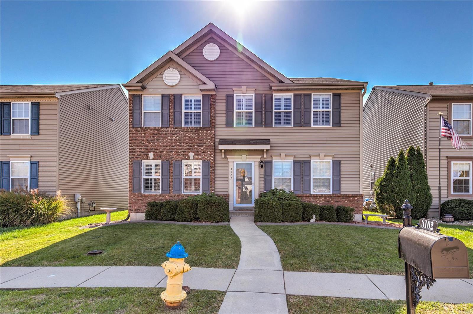 Stunning 2-Story Home in Charlestowne Subdivision! This beautifully landscaped home welcomes you inside, showcasing gorgeous wood flooring throughout. The spacious living room features a cozy gas fireplace and flows seamlessly into the dining area, perfect for entertaining. The eat-in kitchen boasts 42-inch cabinets and new flooring, ideal for culinary enthusiasts. Upstairs, discover a large loft space—perfect for a family room, kids' hangout, or home office. The primary bedroom includes a charming bay window and an en-suite bath with a double vanity, separate shower, and tub for ultimate relaxation. A conveniently located laundry room offers ample storage on the second floor. The basement, complete with a rough-in bath and egress window, is offers additional space. Enjoy the covered patio and fenced yard, perfect for outdoor gatherings. With a spacious 2-car garage and plenty of natural light, this home is a must-see! Schedule your showing today!