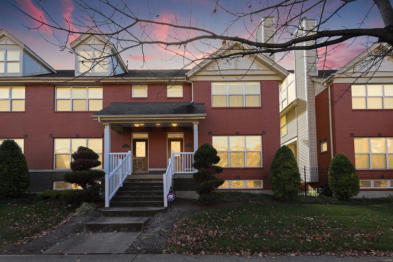 Spectacular 3 Bedroom, 2.5 Bathroom, 2-Story Townhome located in sought-after DeBalivere Place neighborhood! This home boasts a bright and open floor plan with over 1,600 square feet of living space. Charming Entry opens to a light-filled Living Room with a gas fireplace, and gleaming hardwood floors that continue into the formal Dining Room featuring a large bay window. An arched doorway leads to the gourmet Kitchen offering 42-inch cabinetry, granite countertops, stainless steel appliances, and an adjoining Breakfast Room with full light doors leading to the low-maintenance deck! A stylish Powder Room completes the Main Floor. Spacious 2nd Floor Master Suite with walk-in closets, and full Master Bathroom that includes a dual sink vanity, soaking tub, and separate shower. There are 2 additional Bedrooms, full hall Bathroom, and a Laundry Room completes the 2nd Floor. Additional Highlights: 2-car attached garage with gated access into the garage, and a home security system. Location: Ground Level