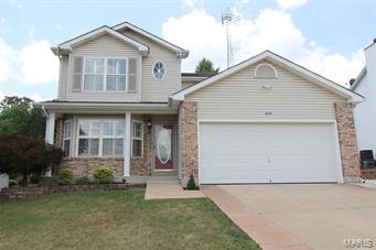 This beautiful 2 story home is a must see with an outdoor space that is sure to impress!   This home has no shortage of space for entertaining outdoors with the huge covered stamped concrete patio with professional landscape walls, outdoor custom shed, extra parking lane and extended driveway. Inside you will see the attention to detail with this freshly painted meticulously maintained 2 story home. Within walking distance to Gravois Bluff shopping and restaurants!  You will love that utilities in this all electric home are very low with an energy efficient heat pump. The eat in kitchen is huge and has plenty of cabinet space with stainless steel appliances and pantry.  This home does have a main floor laundry... the stackable washer, dryer, and refrigerator to stay! There is also another laundry hook up in finished basement. The finished basement rec room area gives this home so much more living space to enjoy.
Bedrooms are spacious & master bedroom suite offers his and hers closets!