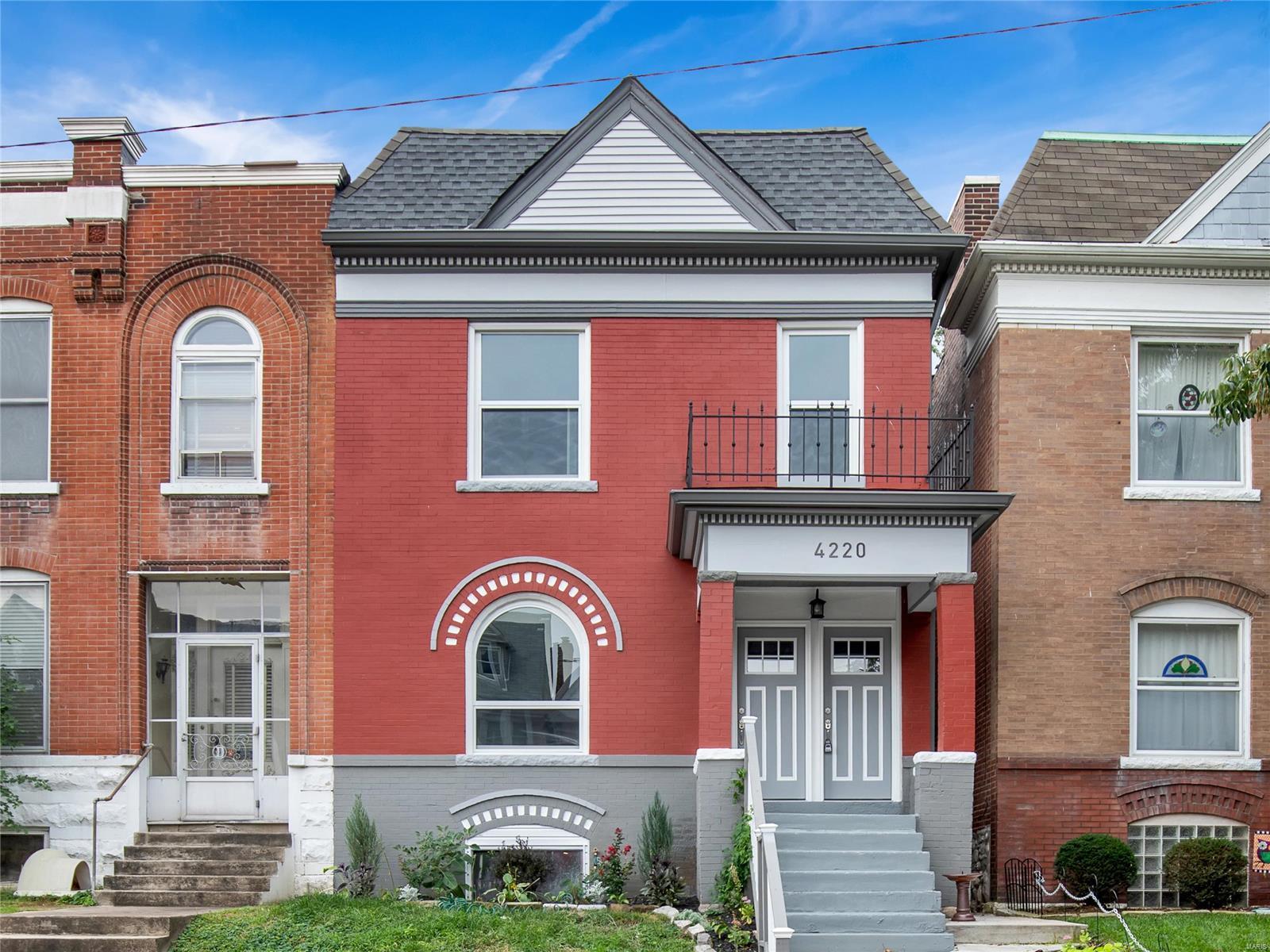 Full historic rehab in the beautiful Shaw neighborhood. Located on a quiet cul-de-sac a block from the Botanical gardens, a short walk to Tower Grove park, the coming Bailey's range and other restaurants. Enter through the rebuilt portico to a complete open floor plan exposed brick and the ability to have a living, dining, family room combo. Entertain your guests inside and out. First floor complete with a gourmet kitchen with custom cabinets, center island and 2 fireplaces that are ready for gas inserts. Walk out the rear to the first floor deck, landscaped yard and oversized 2 car garage.Walk upstairs on a custom wainscotted stained red oak staircase to 4 bedrooms. Master bedroom with dual walk in closets, private deck and huge walk in shower. 2nd large bedroom sandwiched by a 2nd bath with custom tile and more exposed brick. 2 smaller bedrooms and laundry finish off the second floor. Dual zoned heating/cooling. Walk-out clean basement. Enjoy city living while you still can!