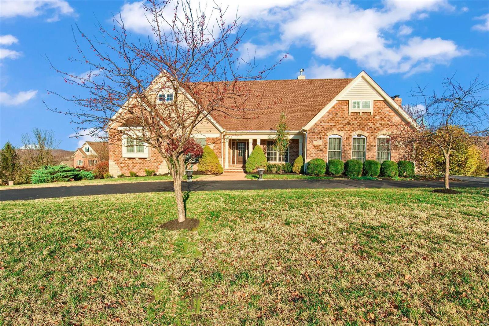 Beautiful atrium ranch nestled on 1.03 acres in the Pevely Farms Golf Course and Pevely Farms Subdivision. This home boasts an open and light floor plan with spectacular views. There are 5 total bedrooms, 6(4/2) bathrooms, 6643 sq ft of total living area which includes the stunning lower level. Walkout to the backyard perfect for an outdoor living space or pool. The Foyer warmly welcomes you home and just adjacent is the formal dining room. The den is well appointed for working from home or a quiet reading space. The master bedroom ensuite has new carpet and large walk-in closet for two. The kitchen adorns custom cabinets, granite countertops, stainless steel appliances, food prep island, 5 seat island, hearth and breakfast rooms and main floor laundry. Delightful upgraded lighting throughout. The lower level has 2 bedrooms and 2 full bathrooms, large bar, theatre room, storage, 3rd gas fireplace, large area for entertaining. Please see the photos and feature sheet with more details.