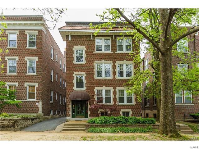 Stylish & move-in ready 2-bdrm, 2 full bath DeMun condo offers impressive amenities: gorgeous woodwork & hardwood floors, 9'ceilings, recessed lights, blinds & designer paint colors. The appealing open living rm provides a gas fireplace, lighted ceiling fan, plentiful windows & flows into a spacious dining rm perfect for entertaining. Lrg carpeted master bdrm offers adjoining full bath, walk-in closet, desk area & door to private covered deck.2nd bdrm located near hall full bath. Cheery kitchen w seated breakfast bar, stainless Frigidaire, 4-burner cooktop w griddle, gas oven, dishwasher & microwave, offers planning desk & in-unit laundry (washr&dryr stay). The kitchen leads to rear yard, detached garage plus 1 parking space. Features professionally organized closets, 6-panel doors, outdoor grill gas line, security system, 8x8 locked storage & secure bldg entry. Enjoy outdoor lifestyle: walk to Forest Park, Clayton, UCity, CWE, hospitals, colleges & Metrolink. Location: Ground Level
