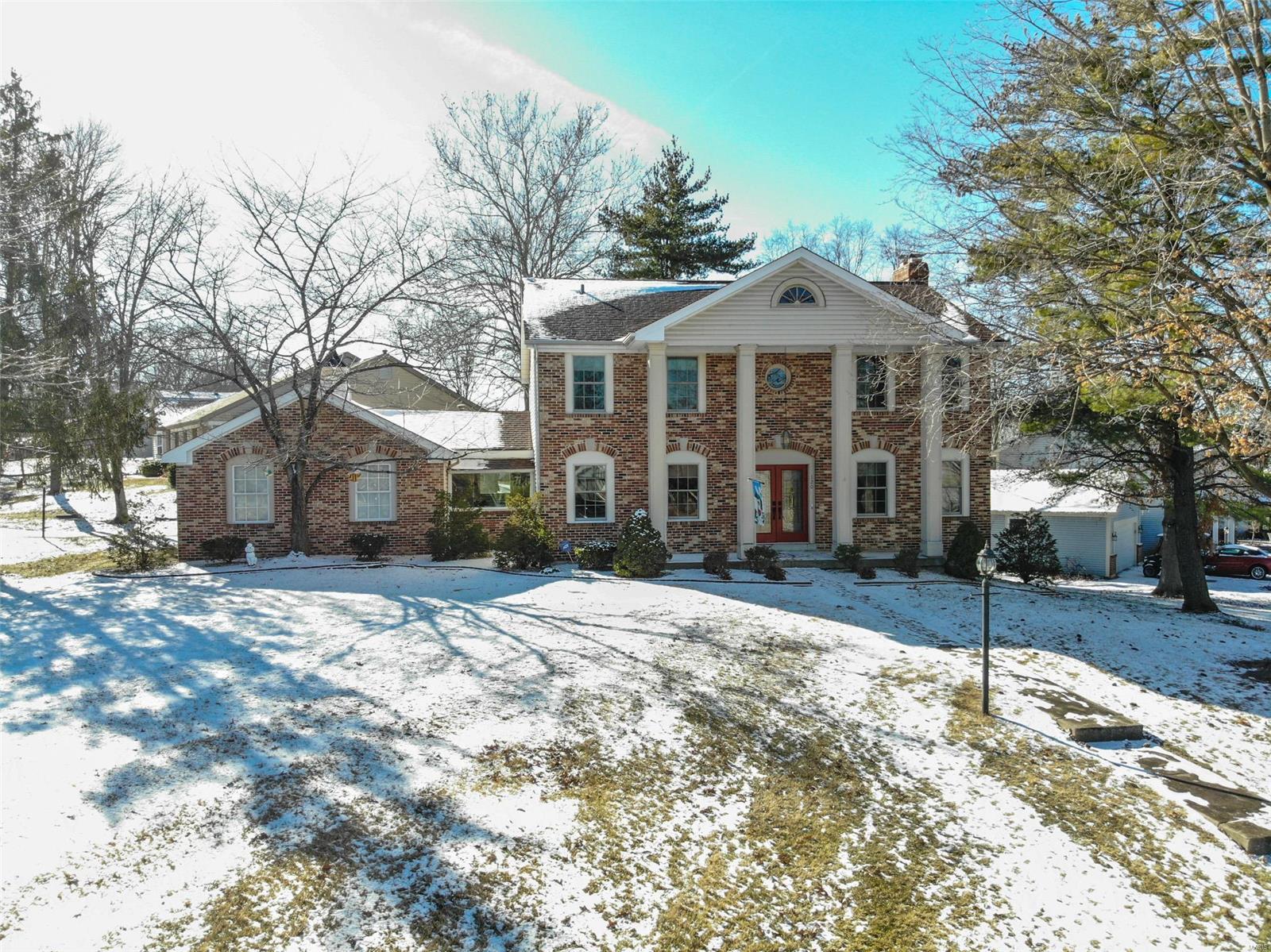 Beautifully updated 2-story on a picturesque lot in Timberwood Trails! Welcome home to this 4 bed, 2 full/2 half bath residence with updates galore! The main floor has so much living space w/ den/library, formal dining, updated kitchen w/ center island, granite counters, custom cabinetry, & breakfast bar that opens up to the cozy family room w/ ventless gas fireplace. Off the kitchen is a large concrete patio perfect for enjoying time outside or those summer BBQs. Upstairs features a spacious master bedroom suite with coffered ceilings, gas fireplace, large walk-in closet, & luxurious updated master bath w/ heated tile floors & in-shower speaker. Three other good size bedrooms & full bath complete the 2nd floor. Basement has rec room w/ wired speakers, wet bar, a bonus room, & storage space. Other features and updates incl. inground sprinkler system, tilt-in Anderson windows, all newer floors & freshly painted throughout! Close to heart of Cottleville and dozens of shops & restaurants.