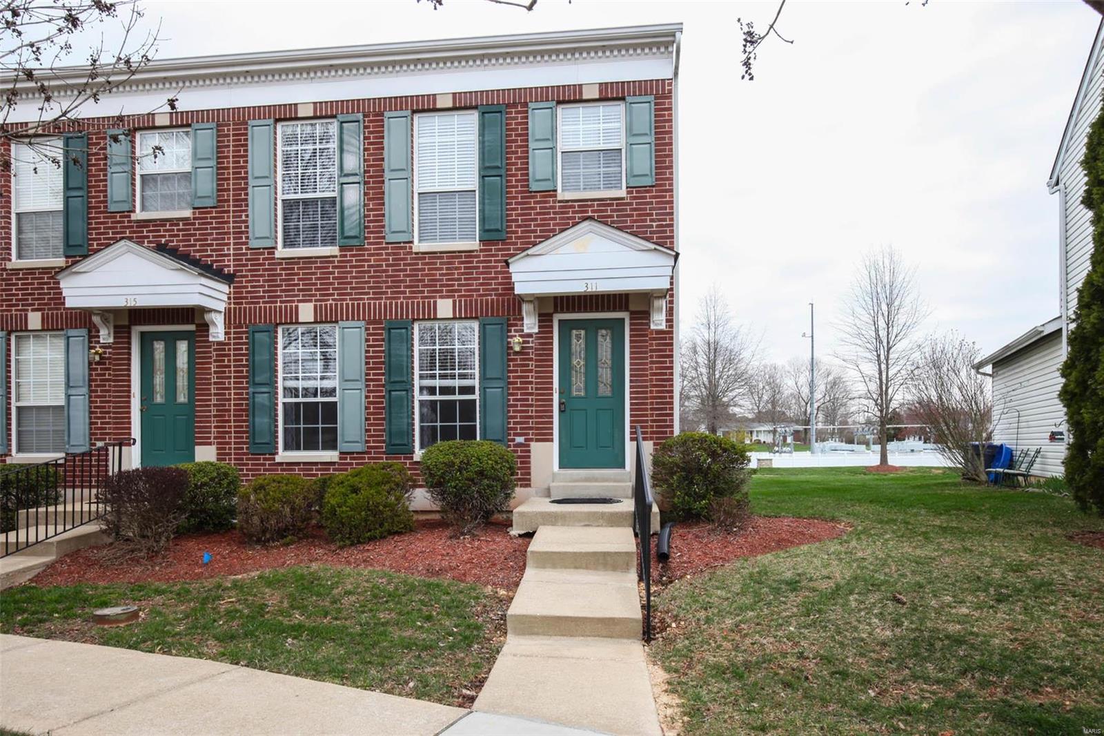 Fantastic location. Minutes from restaurants, a library, park with walking trail and golf course. 2 bedroom 2.5 bath townhome is low maintenance and move-in ready. End unit with a one care garage located around the back. Walk through the front door into the living room. Half bath on and Eat in kitchen with lots of storage and pantry on the main floor. Sliding glass doors in the kitchen lead out onto the patio. Upstairs, a large guest bedroom, full guest bathroom and master suite. The unfinished lower level allows for plenty of storage or has potential for additional living space. Snow removal, tennis courts, some landscaping and exterior maintenance is included in the monthly fee. Location: End Unit