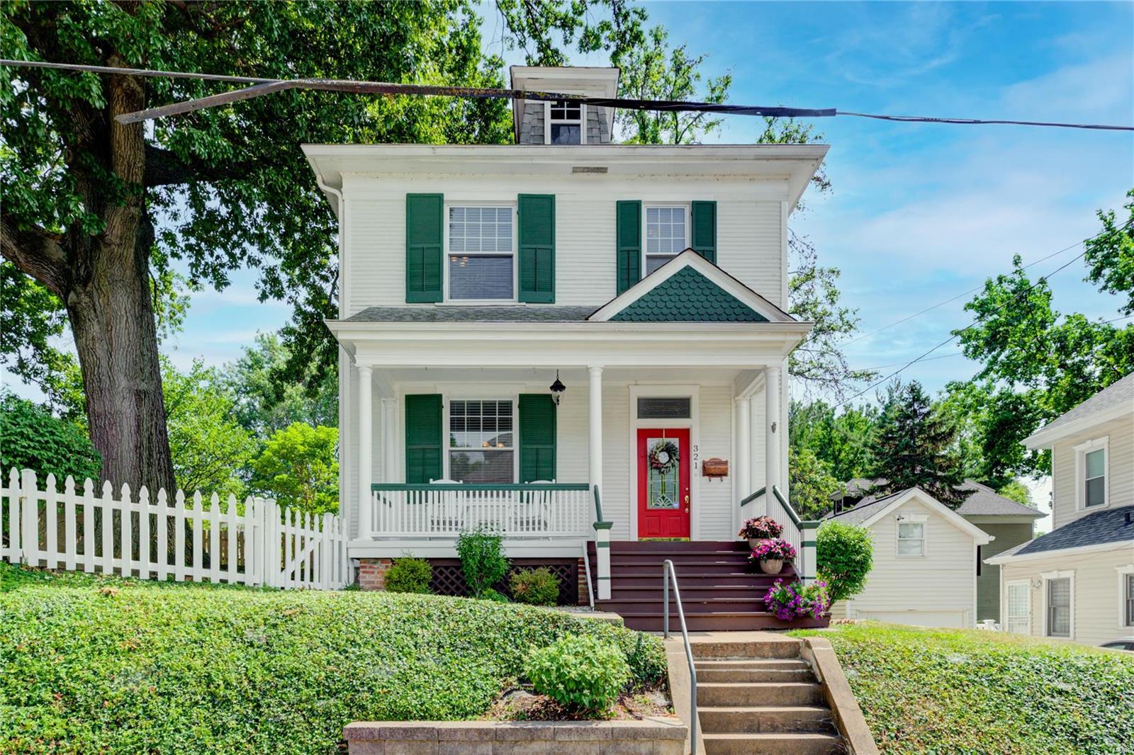Located within walking distance to the Historic District w/restaurants, shopping & the Katy Trail, this Historical Home is a southern charmer. Starting w/a large covered front porch & a welcoming front door. Upon entering, you are greeted with 10’ ceilings throughout, a staircase w/unique carvings, hrdwd flrs, large baseboards, crown molding & encased openings. The fam rm is spacious w/gas frpl & is opened to a large dining rm. The dining rm has a bay window showcasing 3 of 4 lead glass windows & the ceiling has architectural beams. The kitchen has been updated w/granite cnter tops, tile bksplash, large basin sink, faucet, light fixtures & cabinets painted white.  Upstairs bthrm has been completely remodeled, only leaving a stain glass window from the pass. The master bdrm is spacious w/bay window & door leading to a sunroom. 2 more bdrms w/hrd flrs & touch of history finishes upstairs. Need extra rm? Check out the finished rm in LL. HVAC are under 5 yrs old. See list of updates. Additional Rooms: Sun Room