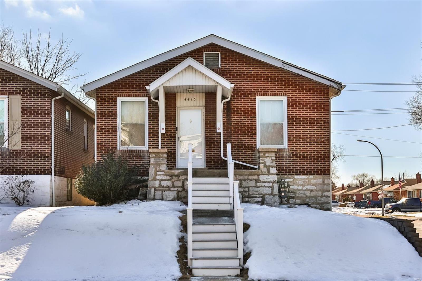 Step into this delightful 2-bedroom, 1-bathroom brick bungalow, a cherished home owned for over 40 years. Located in the heart of St. Louis City, this residence boasts timeless character with its high ceilings, gleaming hardwood floors, and stunning stained glass windows that illuminate the space with colorful light.

Welcome home!  Exudes quality and potential, featuring essential updates like newer plumbing, electrical, and roofing for peace of mind. The clean and dry basement offers a blank canvas, ready to be transformed into an additional living area or recreational space of your dreams.

Outside, enjoy the spacious fully fenced backyard, perfect for pets, gardening, or hosting gatherings with family and friends.

While this beauty is move-in ready, it offers an excellent opportunity for personalized updates to make it your own. Don't miss your chance to own a piece of STL history in this inviting and charming home. Book a viewing today and explore the possibilities!