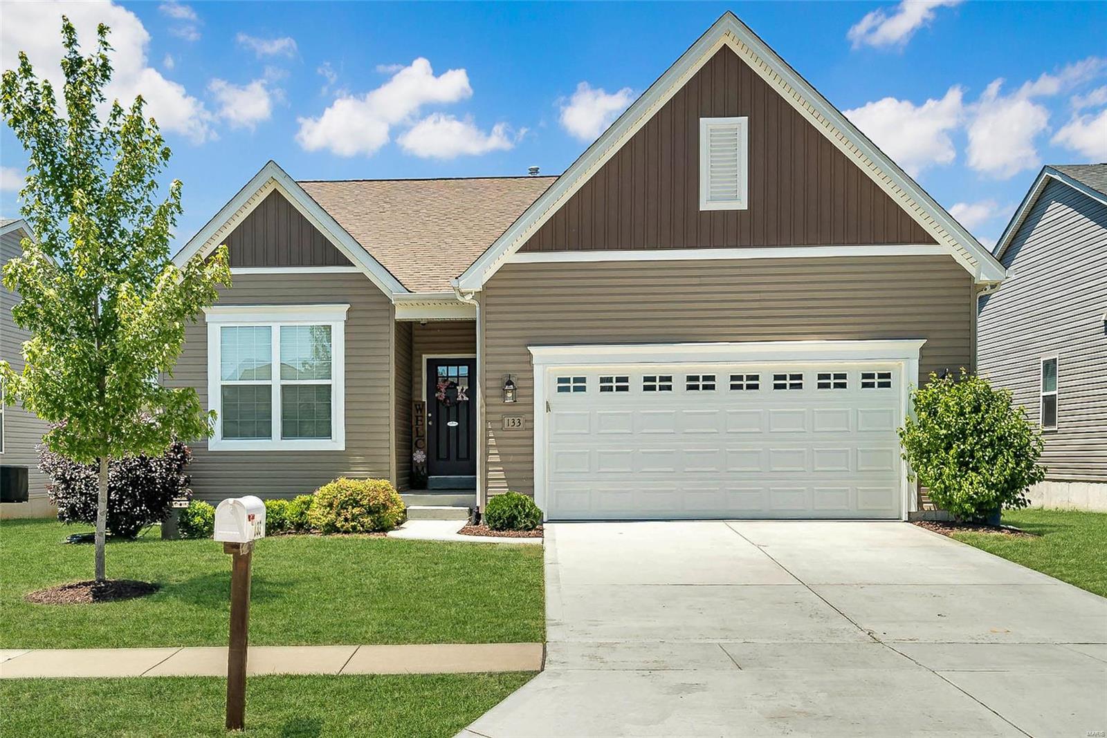 RARE OPPORTUNITY to live in popular Huntleigh Ridge subdivision with community pool & playground. Why pay more for new construction when you can own this 4-years young beautiful ranch home?! The inviting foyer leads to a bright & airy vaulted great room, perfect for family fun & relaxation. The great room opens seamlessly to the vaulted breakfast room & kitchen, complete with 42" custom cabinets, stainless steel appliances & breakfast bar. Off the kitchen is a convenient, MUST-HAVE main floor laundry/mud room. The luxury primary suite offers a walk-in closet & private full bath with double bowl raised height vanity. Two additional bedrooms & full bath round out the main level. Don't forget the newly painted interior, 9" ceilings & a fully drywalled lower level with roughed-in bath awaiting your finishing touches. Exterior features include low maintenance vinyl siding, vinyl-fenced backyard with concrete patio & professional landscaping. Convenient to shopping, dining, highways & more! Additional Rooms: Mud Room