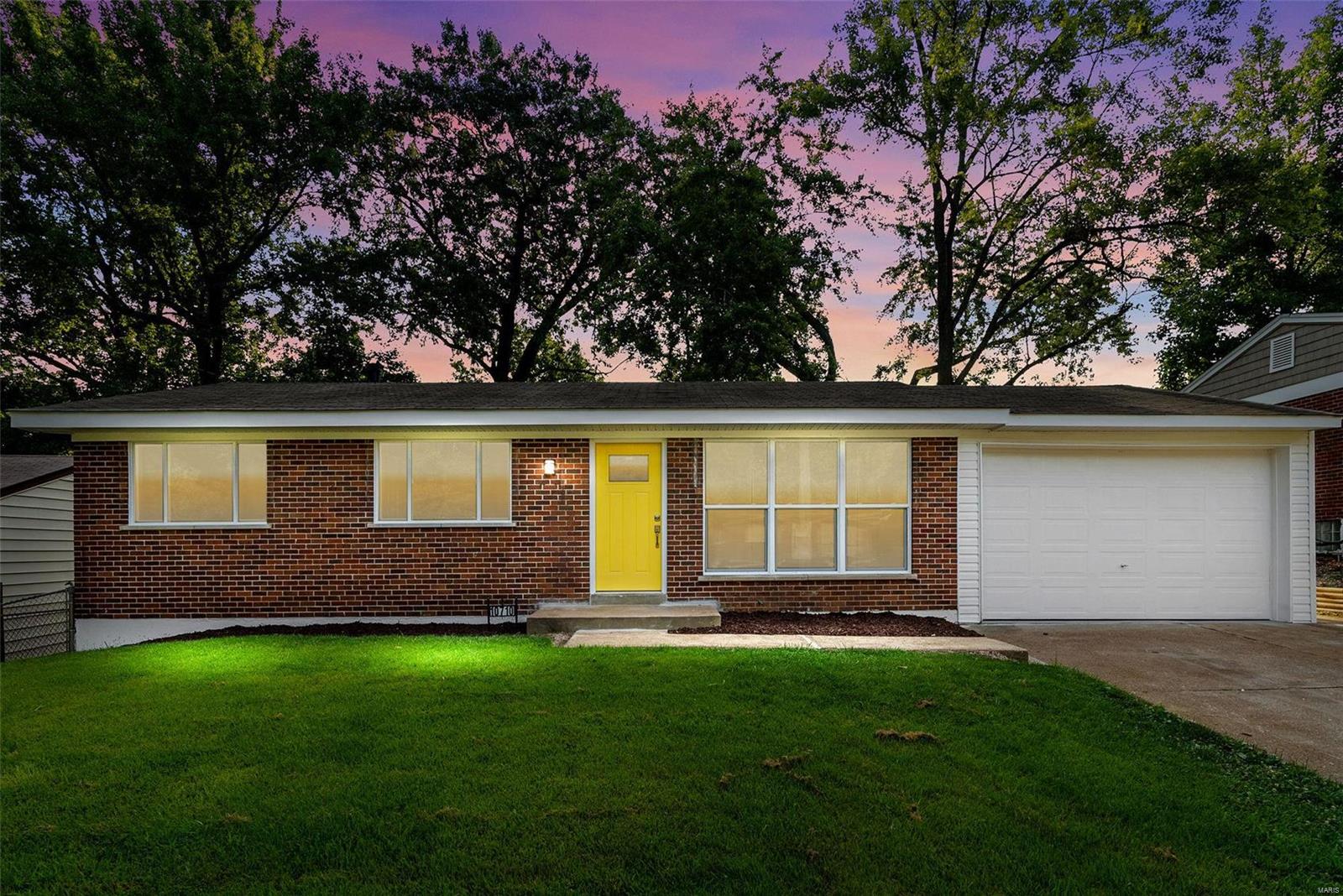 Welcome to 10710 Trask Dr!  Beautiful ranch home in a desirable quiet neighborhood close to highway 270. This home has been totally renovated. Brand new custom kitchen cabinets, custom counter top with new stainless steel appliances. Designer backsplash as well. Totally renovated bathroom w/ new tile throughout. The new windows allow ambient light throughout the home.  Boasts three large  bedrooms with new custom designer doors. Modern updated bathroom in basement and waiting for your finishing touches.  Large two care garage with brand new door and opener. This home is turn key and waiting for you to move right in!  Large backyard is perfect for family gatherings and entertaining!  Make your appointment today as this home won't last long!