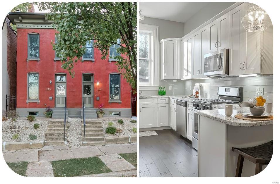 Benton Park fee simple townhome is located perfectly for the serious FOODIE. Literally steps from date nights & dinner with friends at Frazers Restaurant, Venice Café, Peacemaker & Sidney Street (nom nom nom!). Over 2100 sq ft of beautifully finished living space that just underwent a complete HISTORIC RENOVATION; so all YOU need to do is unpack & start enjoying CITY LIFE. Comfortable living room & formal dining room opens to the poshly appointed kitchen with natural stone tops & convenient breakfast bar. Upstairs you'll find a sumptuous Four Seasons-kind-of-awesome MASTER SUITE with drop dead custom bath ALL your friends will envy! Second good-sized bedroom, full bath & laundry round out this level. Third floor boasts another big bedroom with treetop views. Step outside to your own privacy fenced yard with patio & brand new garage-port. All new systems for the ULTIMATE in PEACE of MIND + 5 yr tax abatement saves you $$ every month! Lots to love here, folks!