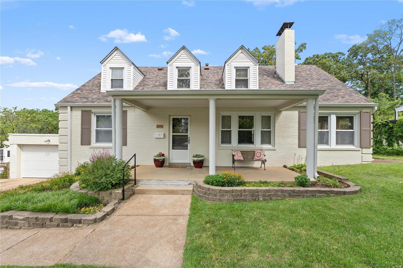 Classic Cap Cod in the city of Crestwood and Lindbergh School District! This home has been loved by the same family for 65 years, but is ready for someone new to make it their own. This home features 5 bedrooms, 2.5 baths, zoned heating and cooling, large room sizes, oversize garage, great curb appeal, vinyl replacement windows, newer roof and gutters. Outside you'll also be impressed by the large covered front porch, nice landscaping, enclosed rear porch, good-size patio, and fenced level yard. Inside you'll find classic crown molding and display shelving at the living room, open kitchen-breakfast room with eating bar, and updated tub/shower enclosures. One bathroom at each level for your convenience. Basement features a retro rec area with dry bar, half bath, workshop room and access to the back yard. Come check out this great home before its gone!
