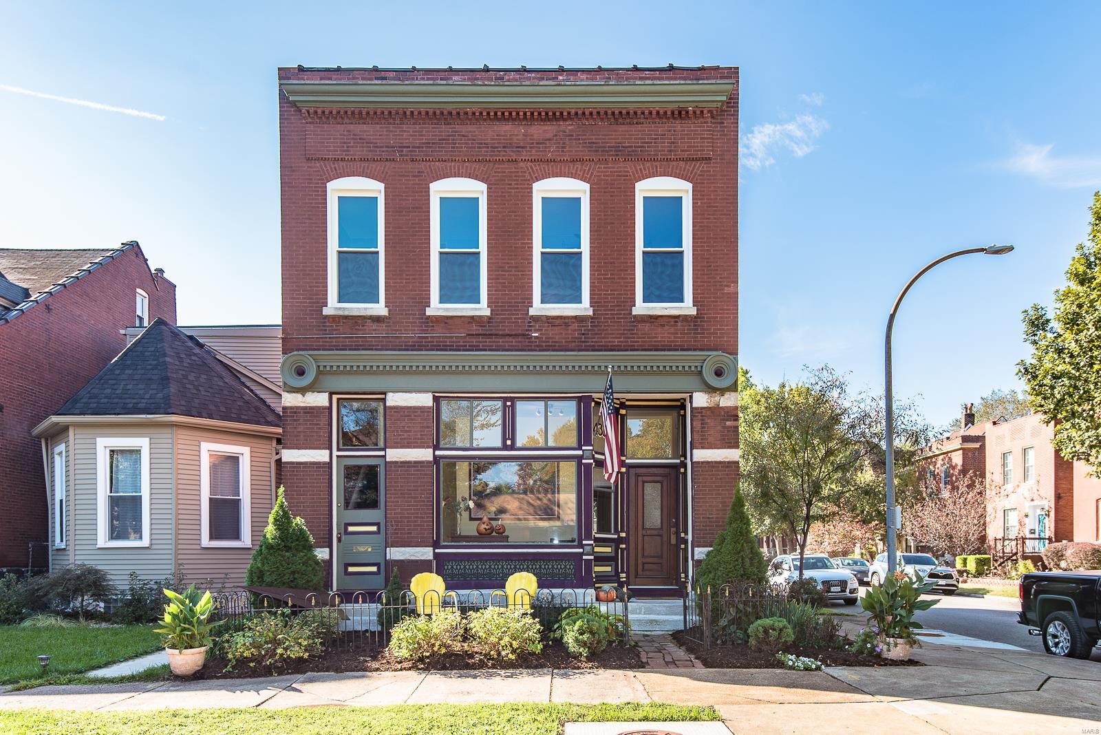 Formerly C J Eckhard Market, this building has been beautifully converted into a single family residence. The first floor has 12ft ceilings, new hardwood floors, large bright rooms and new bath and kitchen, just waiting for you to entertain. Two large bedrooms upstairs, a large family room and another recently updated bath and laundry hookups complete the second floor. A power gate to the driveway lead to an oversized garage... So many updated! New plumbing includes interior supply and waste lines, sewer to the street, water service and meter 2/2020. New electric service 8/21, 2nd floor A/C 7/21, new garage roof 10/20, home completely tuckpointed 2018, new roof on the main building 2017, new water heater 1/21, new windows 4/21, new kitchen 9/21 and new hardwood floor on the first floor 9/21 along with new exterior doors. UNBELIEVABLE, come check it out!