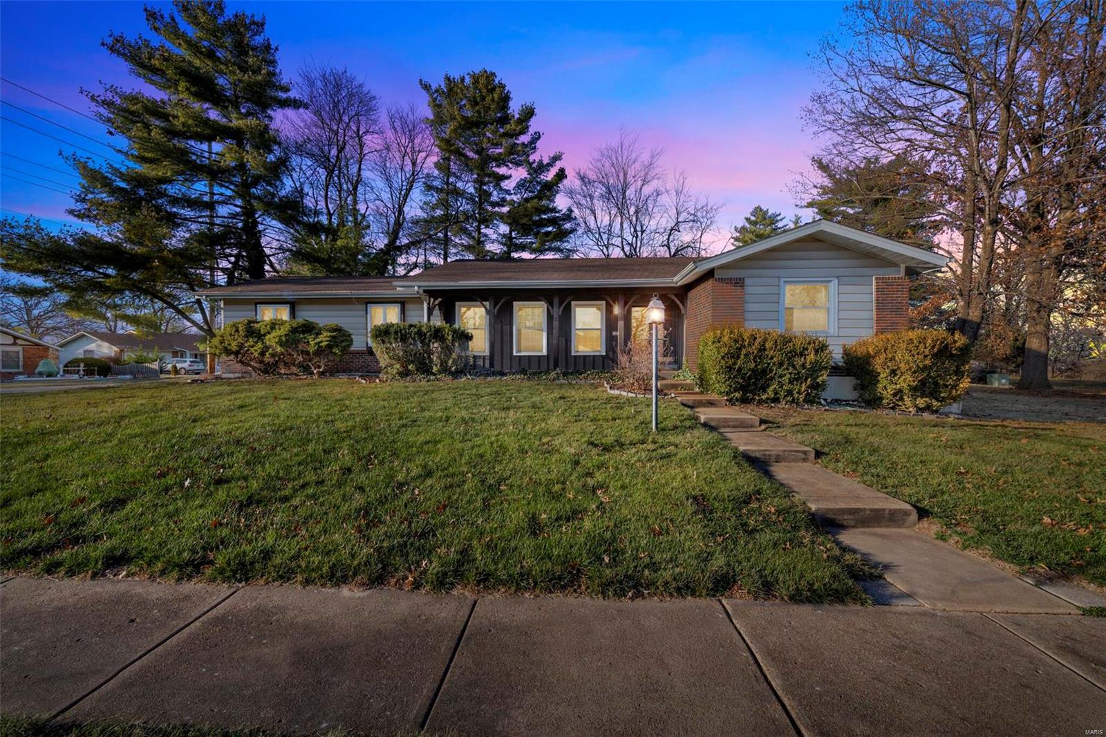 Incredible Opportunity to Own this Impressive Ballwin Home, 4 BR, 2 Baths, 2-Car attached Side Entry Garage + lovely front covered porch, and HUGE yard.  The side yard is an added bonus almost a double lot! You can Lounge, Dine, and Entertain. Walk into a large Foyer, to the left is a living and dining combination and straight ahead is a great room with a wood burning fireplace.  An abundance of natural light throughout. The Master bedroom has walk in shower and a separate vanity. 3 additional nice-size bedrooms share a full bath. The large basement perfect for additional storage or future expansion of living space, also in the basement is a half bath. WOW! This home is a must-see!  Home is being sold AS-IS, seller to do no inspections or repairs, including municipal.