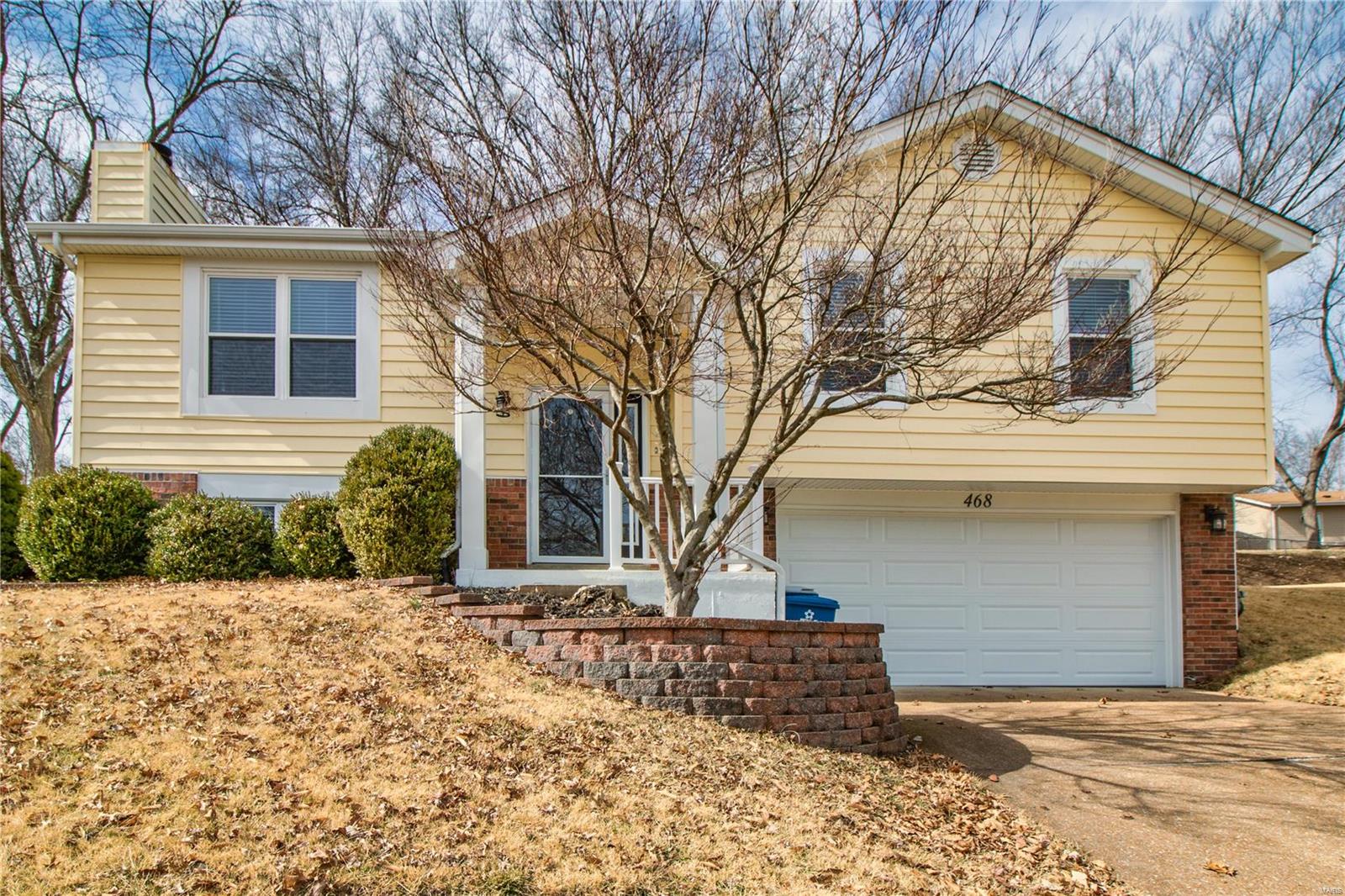 Looking for a 3 bedroom, 2 and a half bath home in a great area on a cul-de-sac, here it is! Family room with wood burning brick  fireplace. Nice open floor plan with all the bedrooms on the main level and interior of home has been freshly painted. Atrium door opens to large brick patio and a private feeling back yard. Garage has added area for tools or storage and the exterior of home has vinyl siding and thermal pane windows for minimal maintenance.