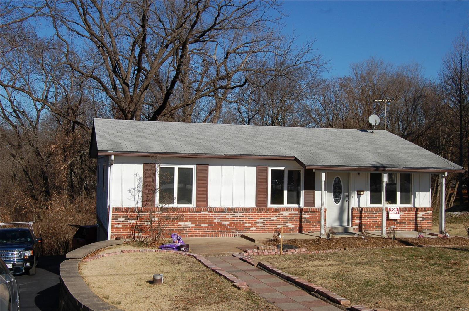 This nice 3 Bedroom, 1 Bath home sits on a little over a 1 acre lot. Basement tuck under garage. Walk out thru Garage, Large 1 car garage. Home has been completely Rehabbed. Close to Chesterfield Valley. Home is For Rent only.  No Pets, Security Deposit is $1550. Application available online.
