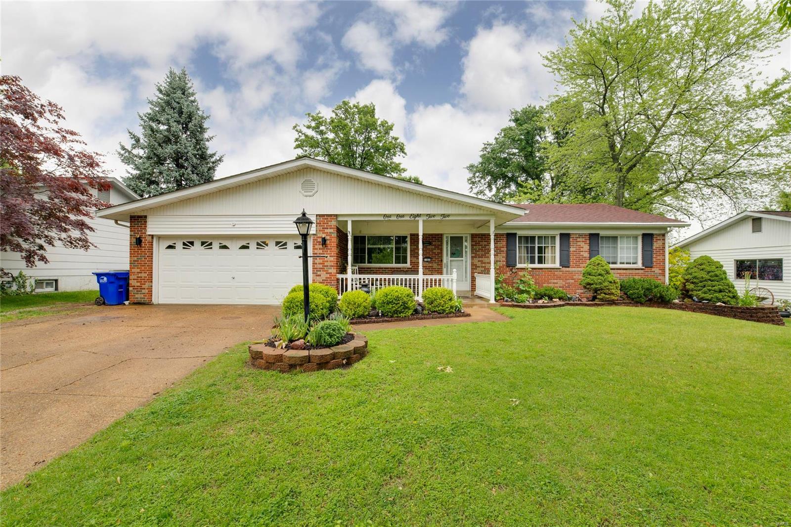Well cared for 3 bed 3 bath ranch w/ 2 car garage with over 2300+ sqft in desirable St James Estates. You are welcomed into the front living room offering beautifully refinished hardwood floors, wainscoting, & crown molding. Open style kitchen features white painted cabinetry, laminate counters w/ deep sink, white appliances & tiled backsplash. Second family room offers original pegged wood floors, wainscoting, and crown molding. Back slider leads out to the newer wood deck, fully fenced yard, & storage. Enjoy hosting friends & family this summer for a BBQ! Main level offers 3 generously sized bedrooms and 2 full bathrooms. Hall bath features designer tiled shower. Head downstairs to the finished lower level featuring a large family room, office space & third full bath. Pattonville schools. Convenient location close to shopping, dining, and highways. Schedule your private showing today!