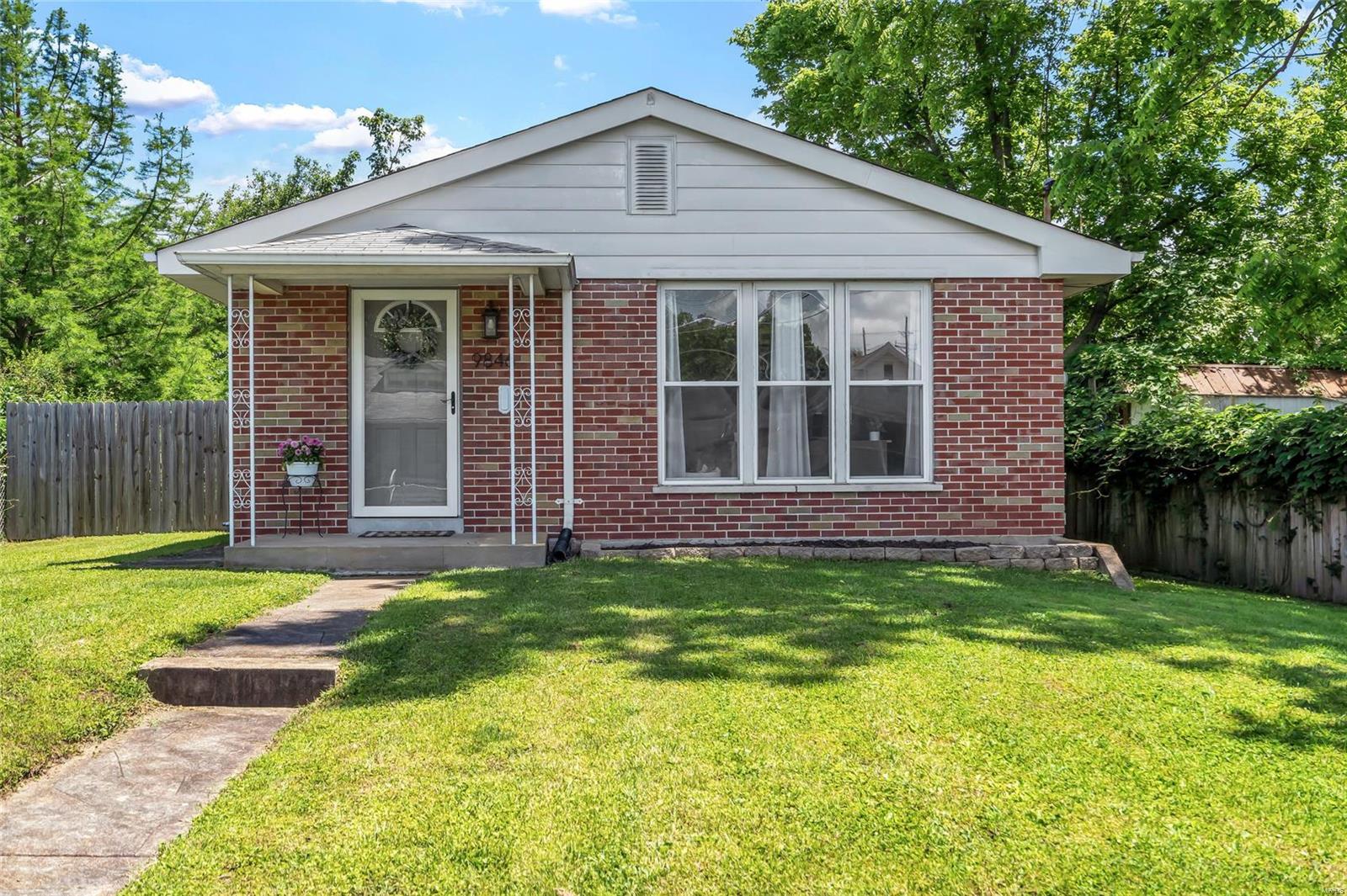This charming brick ranch beams with pride of ownership and is move-in ready, featuring a stunning backyard oasis and finished basement with new flooring; just a few steps from JB park on a quiet street! The inviting entryway opens into a living room and separate dining space, filled with natural light. Down the hall you'll find two bedrooms and a renovated bath, flowing into the updated kitchen w/ stainless steel appliances (refrigerator included!). From the kitchen, access the flat and fenced backyard, which features a detached garage. This home is perfect for entertaining - boasting over 1600 sq ft of finished living space, and is located close to South County shopping, restaurants, and highways! Take a tour today.