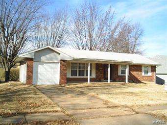 Move in Ready! 3 bed 2 bath Brick Ranch w/updated windows for energy savings, newly installed hardwood flooring, some carpeting and floor tile, and fresh paint, make this home ready for you.  Entry Foyer is open with Coat closet close by. Living room is roomy and leads to Kitchen with pantry.  Dining room has a sliding Glass door to access rear yard patio area.    Master bedroom has bath with shower only and newer tile.  Basement is full and has rec/ family room area.  With a Storage area in the laundry/Utility room in basement.  1 car garage is dry walled and has newer garage door and has entry to kitchen.  Yard is not fenced, open to private land for School St. Rose Philippine Duchesne.   Poured Patio makes enjoying your yard easy.  Watch or open house schedules.