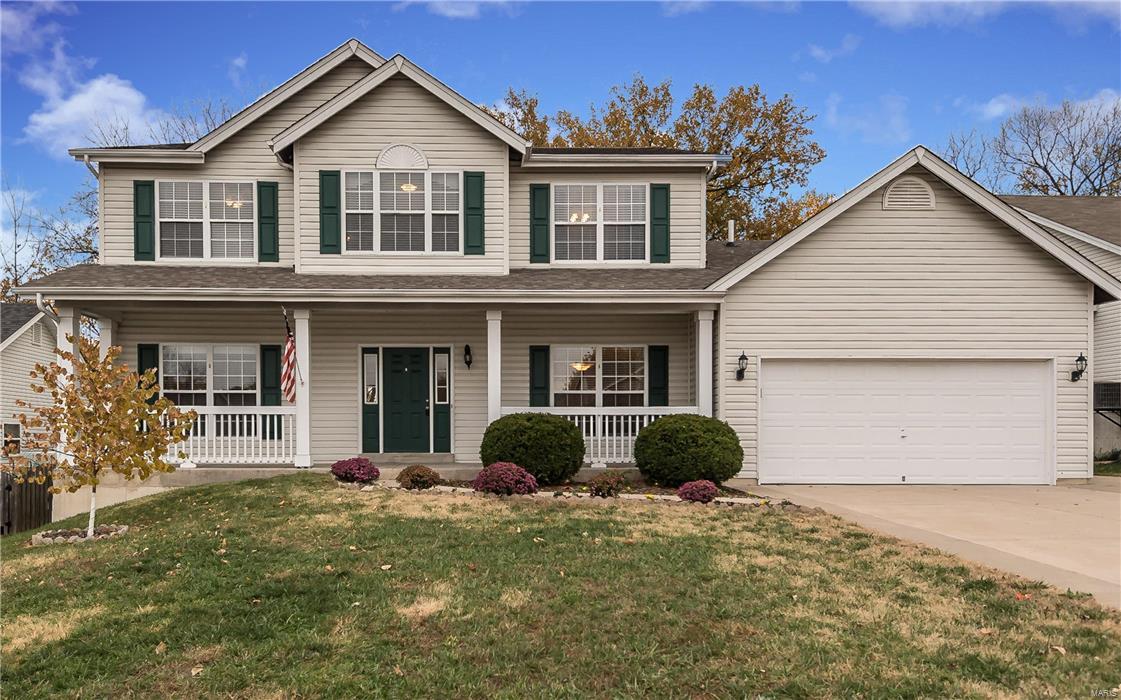Ready for move-in! What a great home with tons of living space! Large 5 bedroom, 4 bathroom St Charles home featuring ideal location along with a beautiful neighborhood... not to mention the fully finished walk-out basement! Main level great room includes wood-burning fireplace and bay window for lots of natural light.  Modern eat-in kitchen boasts granite countertops, all appliances and walk-out to oversized deck.  Inviting dual staircase leads to upper level loft area and master suite! All bedrooms include ceiling fans. Enjoy the additional rec/family room and complete wet bar in your fully finished basement which also includes 3rd full bath, 5th bedroom and lots of storage!  NO CATS & no dogs preferred, but may consider 1 dog. Also for sale ($269,000) & available for lease purchase or lease option. Call today to schedule your showing!