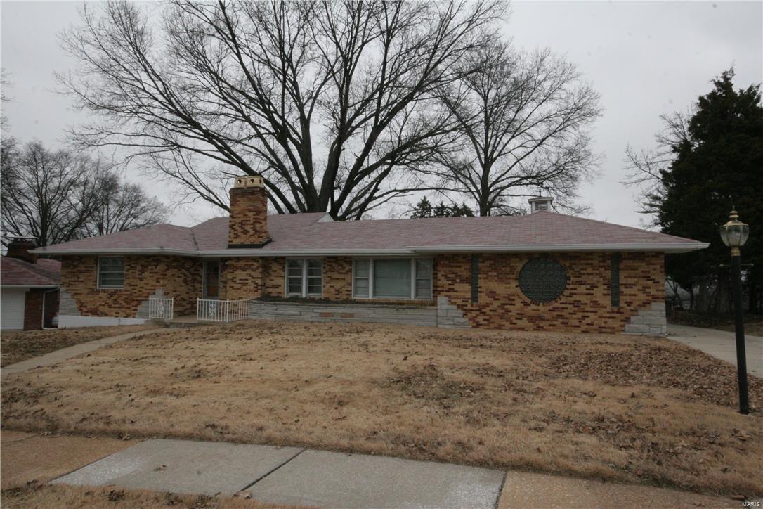 Great opportunity to grab this fixer upper in desirable Bellewood Park subdivision.  Brick 2bd/2bth Ranch home  with knotty pine family rm. Nice architectural feature throughout the home with wood burning F/place in Living room and  hardwood underneath the carpet. Roof is about 5 years old. .Large level yard & rear entry 2 car garage. The walkout  basement with bar and 2nd bathroom can be made into that extra area for the family. Close to South County mall.