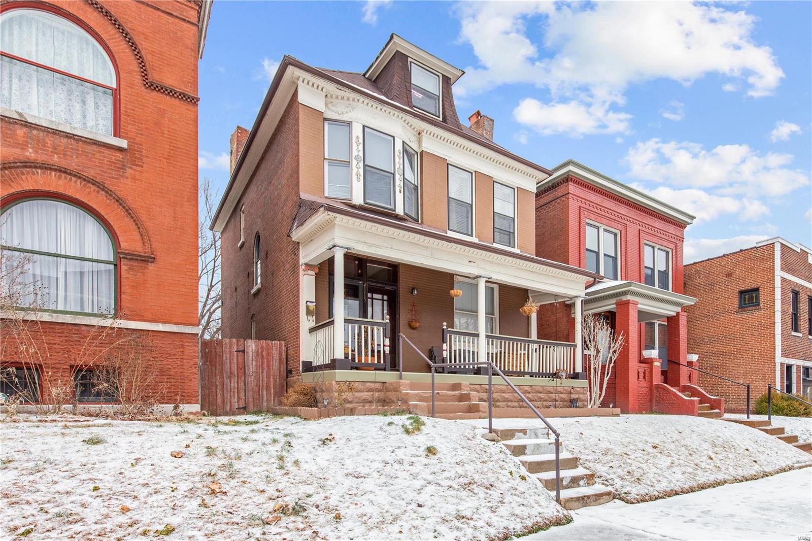 Share the love in Shaw!  Renovated in 2011 and converted into a duplex you will love this brick beauty located in the heart of the neighborhood.  First floor space is incredible with a great open floor plan living, dining and stunning kitchen.  Easy access to the fenced private yard!  Big bedroom - updated bathroom - laundry hookups in the full basement - light filled fun unit!  Upstairs unit is so cool with the original pine floors - three full bedrooms with a large living room, eat in kitchen, full bath and extra room for an office or whatever you wish! Great spaces to live and grow.  Superb location steps from the Gardens, Tower Grove Park, Juniata playground, Shaw dog park and easy access to all that Saint Louis has to offer! Look around and see this is where you are meant to be!