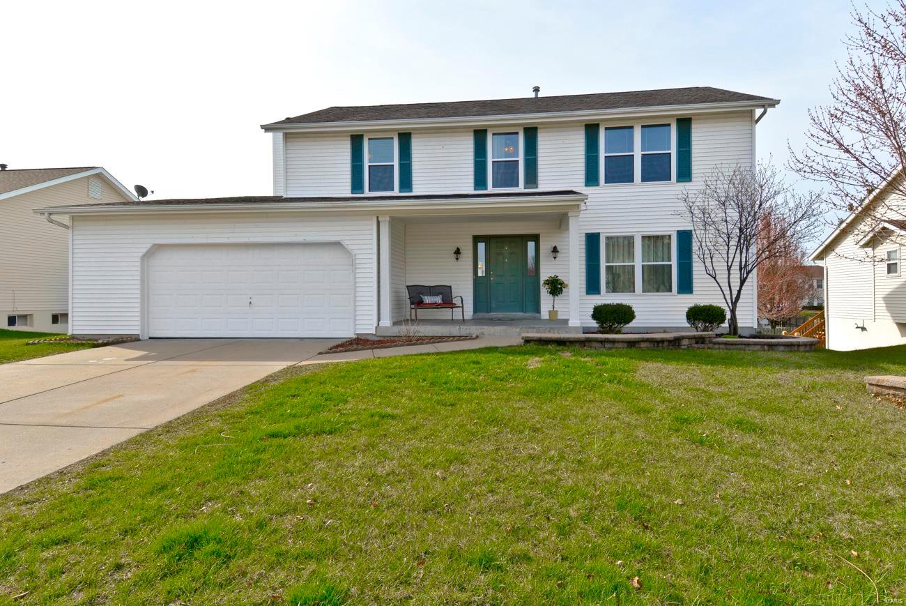 Great two story home located in popular Villages of Dardenne in O'Fallon.  This home has many updates including windows, carpet,  paint, stainless steel appliances, lighting and deck.  The main floor has a large living/formal dining area with newer carpet.  The family room has a cozy gas fireplace & opens to the breakfast room.  The kitchen features newer stainless steel appliances (dishwasher & electric smooth top 3/18), built-in microwave, breakfast bar and pantry.  There is also a main floor laundry.  The upstairs has new carpeting(3/2018) & 4 nice size bedrooms all with ceiling fans/lights.  The master suite has a large walk-in closet and luxury master bath with soak tub, shower, dual sinks & tile flooring plus linen closet. The upstairs hall bath also has a linen closet. The lower level is a walk-out with one finished room.  Enjoy the maintenance free deck, 12x14 with stairs, new in 2017, shed, & oversized garage.  Sub. has 3 theme pools & club house.
