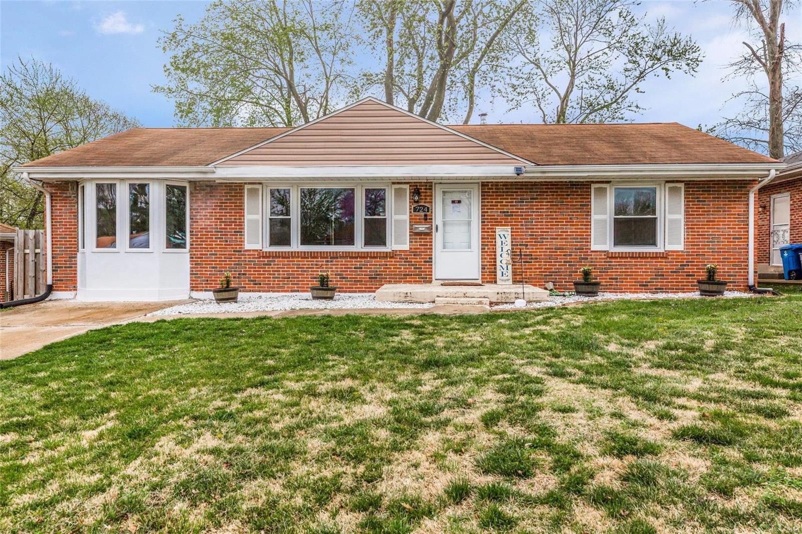 Welcome home to this Charming 3 bedroom Brick Ranch in the heart of St. Charles, just a short drive to Historic Main Street with shopping, dining, nightlife & more! If this doesn't give you the open floor plan you're looking for, nothing will!  Massive Living Rm, Kitchen, Dining area are all completely open and have beautiful hardwood flooring. Kitchen with mobile center island, tasteful backsplash, newer cabinets & pantry. New sliding glass door to exterior off of Living room plus bay window all complete this great space!!  Thermal windows thru out!  The 3 bedrooms all have hardwood floors and the updated hall bathroom; new ceramic tile, vanity, lighting & more, some fresh paint to brighten things up as well!  The expansive and open basement was just painted and awaiting your finishing touches.  Shed in fenced yard stays!  Come see this home this weekend before the sign reads SOLD!