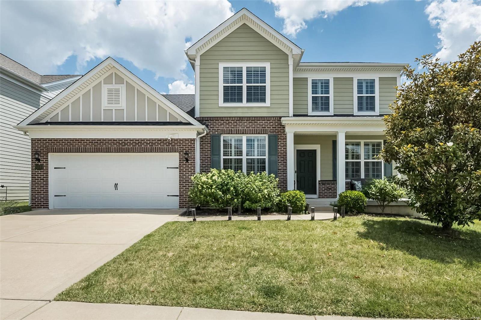 This stunning 4BD, 2.5 bath home boasts an impressive open floor plan w/ soaring 9' ceilings, crown molding, wood floors, formal dining, main floor office & plantation shutters throughout. The heart of the home is the expansive kitchen, adorned with a butlers pantry, a built-in counter desk space, a multipurpose room, SS appliances, double ovens, custom cabinets w/ soft-closure and a sprawling island w/seating. Seamlessly connecting to the sun room & family room, which features a gas fireplace. Upstairs you'll find the primary suite w/ a walk-in closet, a spa bathroom complete w/ dual sinks, soaking tub & separate shower. Three additional generously sized bedrooms, a rec area and a hall bath complete the second level. The unfinished LL offers 9' ceilings, rough-in & two egress windows, providing ample potential for future expansion. Situated near Town & Country Crossing, this home is within the highly sought-after Parkway West School District & offers access to major highways. Additional Rooms: Sun Room
