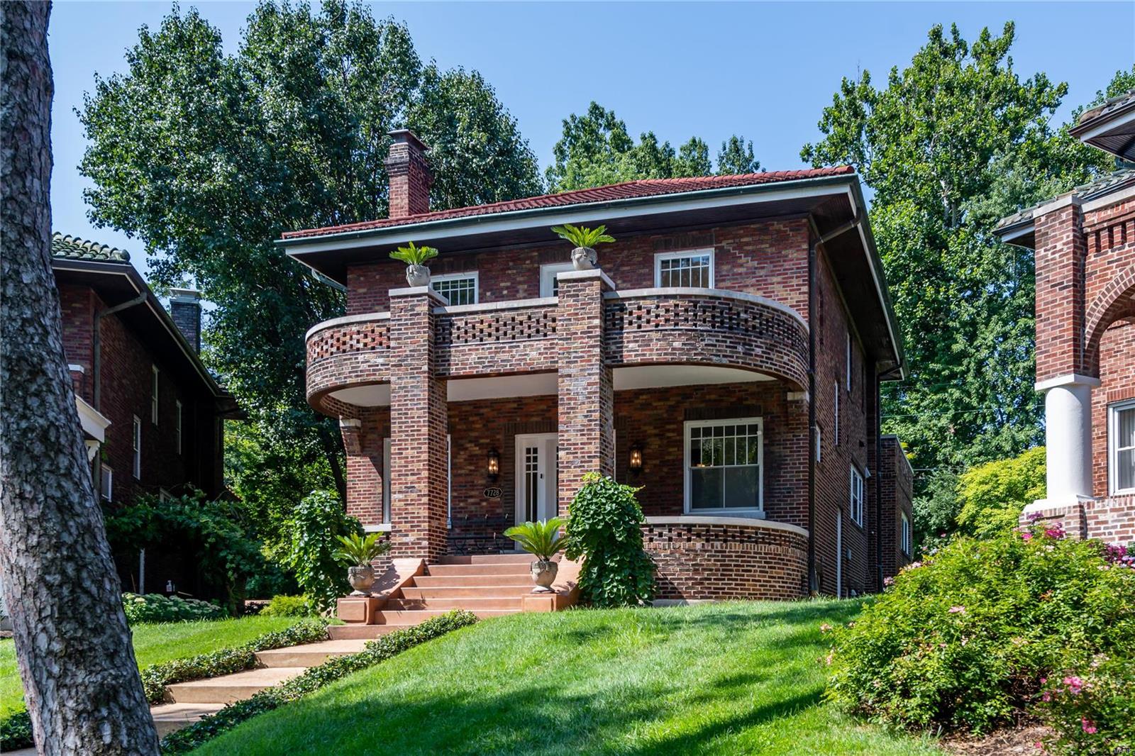OPEN HOUSE SUN. 8/11 12 TO 2PM. Clayton's best kept secret! Quiet, tree-lined enclave just steps from all downtown Clayton has to offer. Historically known as the original St. Louis Country Club grounds, make this nostalgic Greek Revival/Art Deco gem yours. Transformed top to bottom, complete gut renovation, from all new systems to high line sophisticated designer upgrades. Classic yet modern, chic touches throughout. A cook's kitchen delights with its 8' soapstone island, glossy white porcelain herringbone walls, counter to ceiling custom brass open shelving, Thermador six burner gas stove, porcelain sink, wine coolers. All new baths with shiny penny tile befitting the decor. Large front (25'X8') & back (30'X18') terraces with Clayton skyline views. Sprinkler sys, 2-car attached garage & so much more. This is a turnkey home that will wow the discriminating buyer. Great condo alternative. FOR ADDITIONAL FEATURES SEE UPLOADED FEATURE SHEET PICTURES.