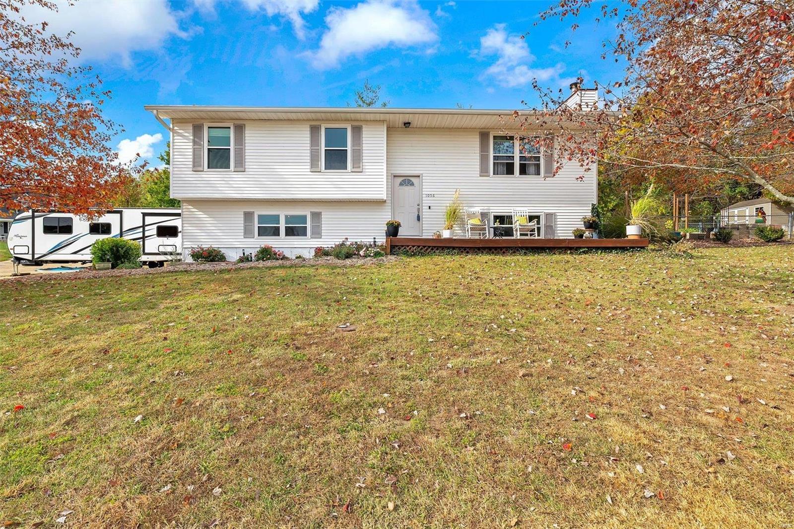 If you are looking for a move-in ready home with lots of recent upgrades, then look no further.  This well-maintained house is sure to please with its newer roof, HVAC, windows, flooring, granite counters, etc.  
Like many split levels, the living room, dining area and kitchen are on the main floor along with the 3 bedrooms and 2 bathrooms. The open floor plan allows for great entertaining. 
Additionally, the back deck provides ample space for BBQs and get-togethers with family and friends.
The lower level consists of an open family room with lots of space for everyone to hang out. From the LL you can access the large 2-car garage. There is also additional parking space for campers, trailers, additional vehicles, etc. in the driveway. 
Included in the sale are the shed and refrigerator in garage.  The shed is great for housing the lawnmower and lots of tools for gardening. 
Don't miss out on your opportunity to own this great house within the Ad Deum subdivision.