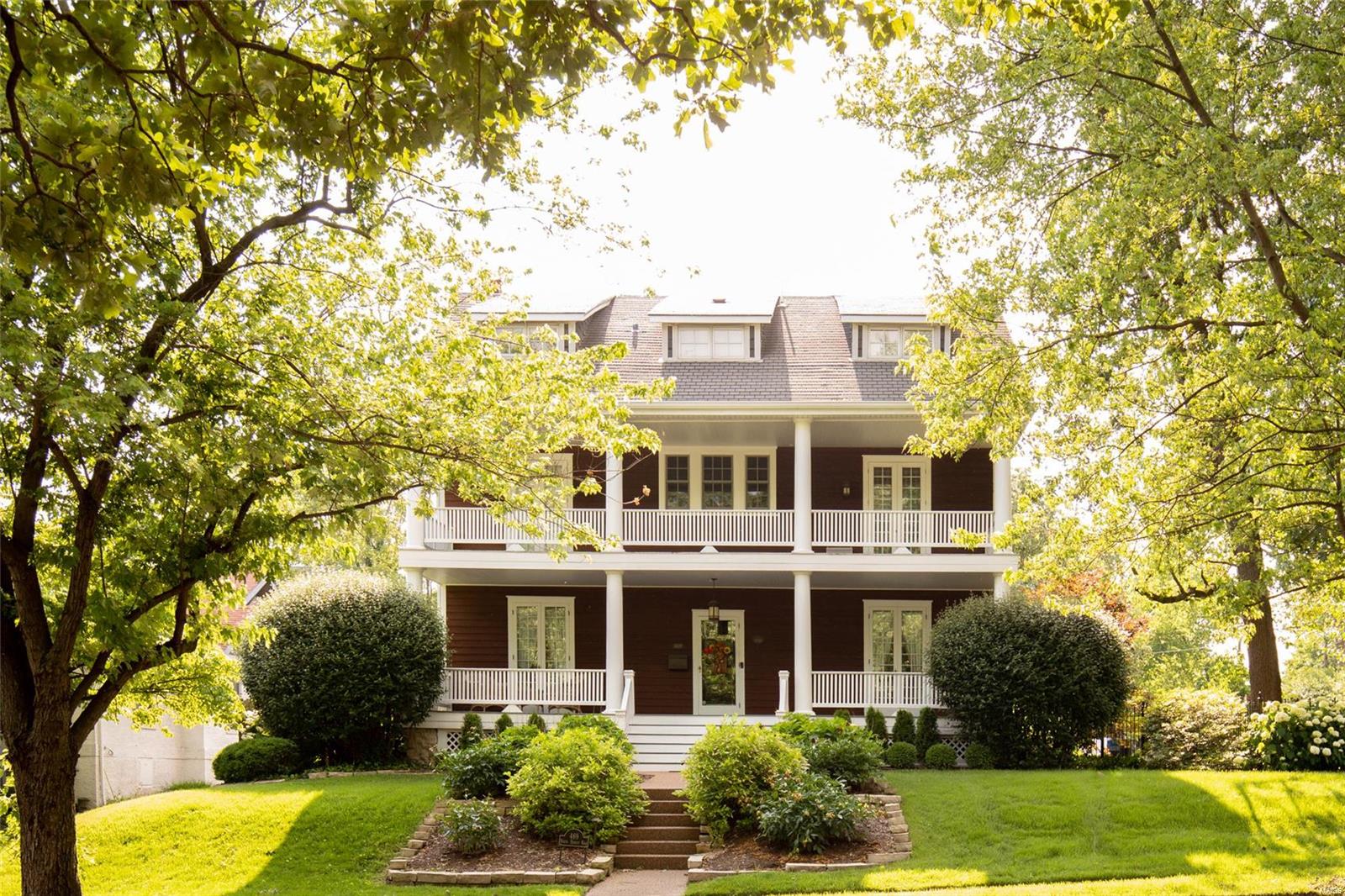 Welcome to this 1904 beauty! This lovely, well maintained home offers all the details you would expect of the period with all the upgrades you need to make everyday life easy. Three floors of living space with third floor master suite includes a fabulous bedroom, sitting area, beautiful bath and a large customized walk in closet. Living and dining room both have French doors leading to the porch. Lovely woodwork and hardwood floors are through out the house. Four additional bedrooms and an updated bath complete the second floor. The updated kitchen will inspire any chef or every day cook. Sub zero refrigerator, Wolf oven and range, two dishwashers, & custom wood cabinets with built in roll out shelves and gorgeous granite. Main floor laundry and mudroom. Walk to Clayton for work or dinner. Great neighborhood and property backs to Kingsbury with sidewalks and wide streets for biking and walking. Large fenced backyard and patio perfect for any activity! Two car rear entrance garage.